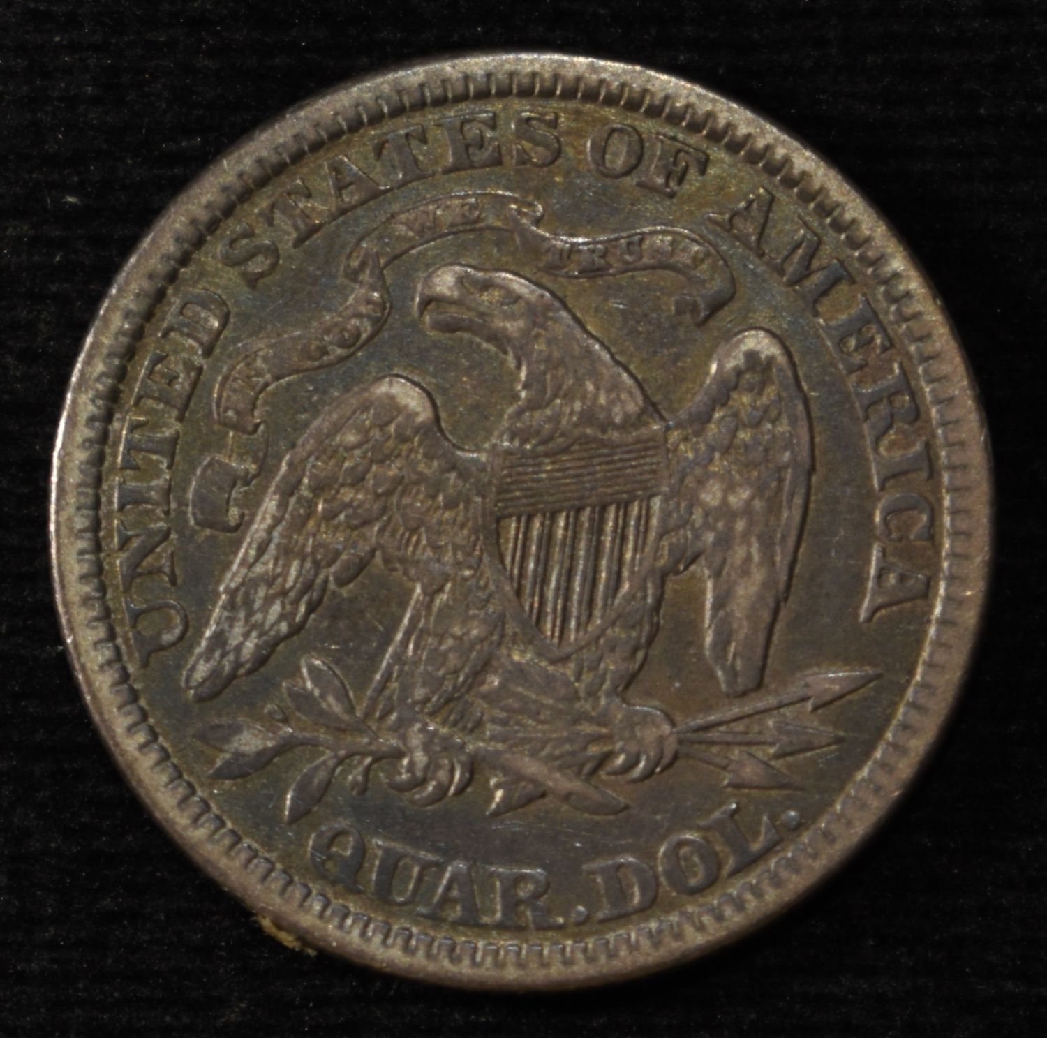1873 ARROWS LIBERTY SEATED QUARTER LOVELY ORIG AU