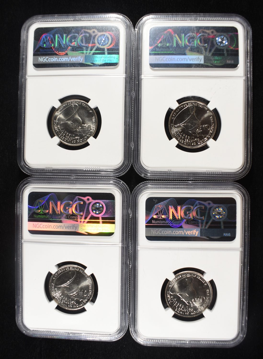(4) GRADED DEC OF INDEPENDENCE 25C NGC GEM UNC