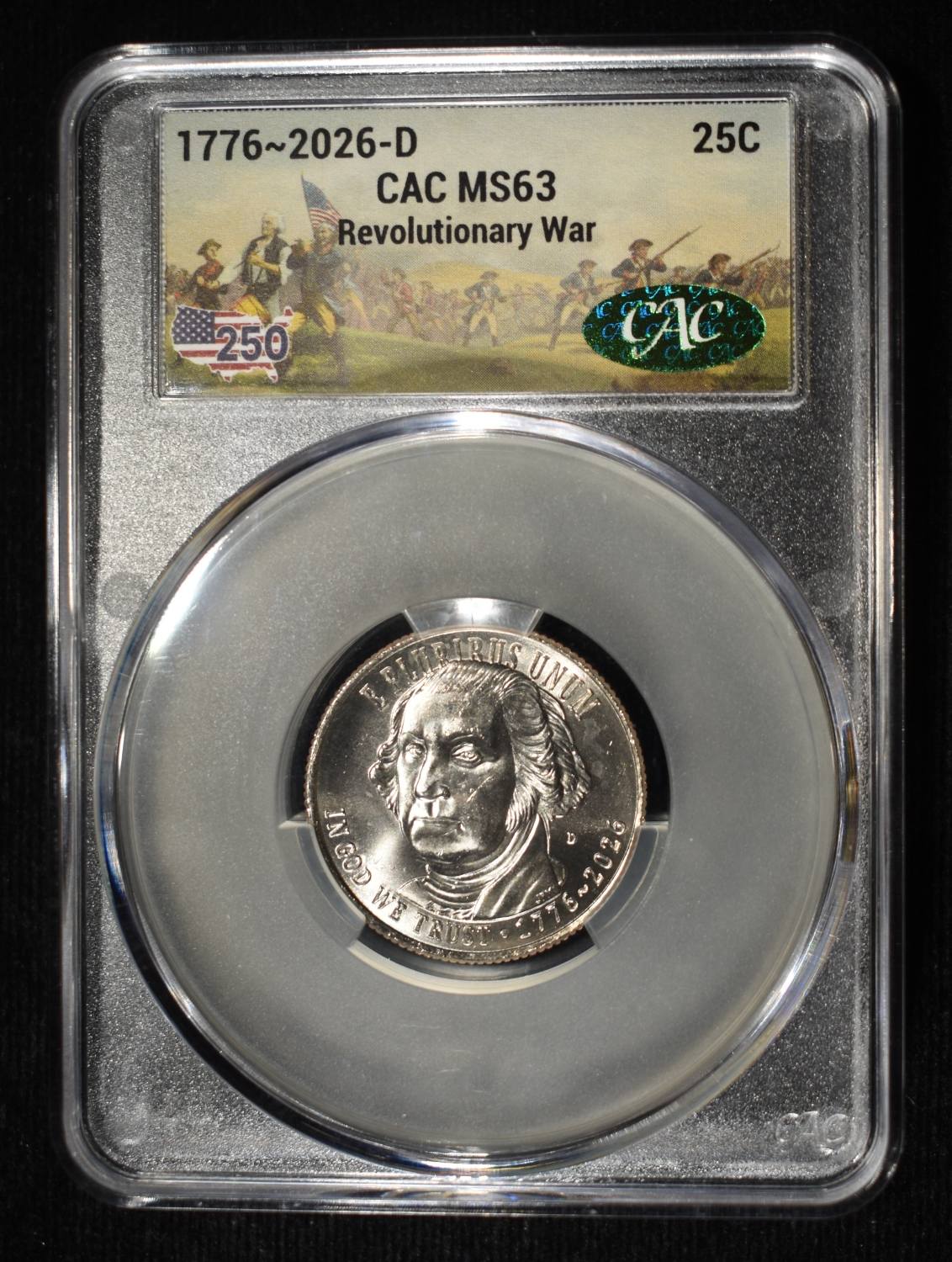 1776-2026-d Revolutionary War Quarter Cac ms-63