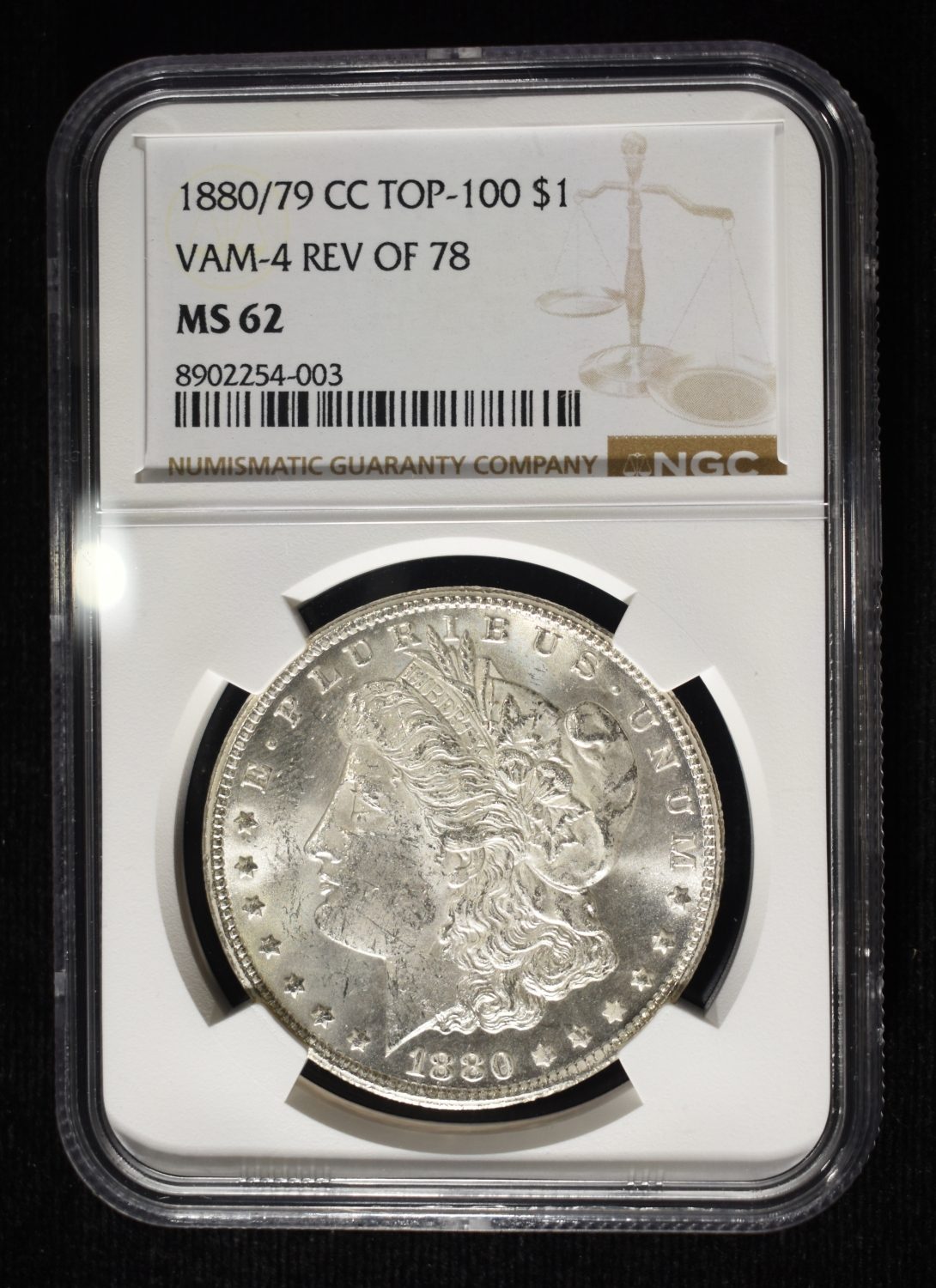 1880/79-CC MORGAN DOLLAR NGC MS-62 VAM-4 REV 78