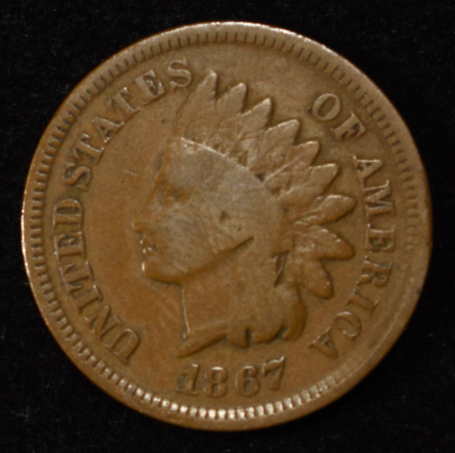 1867 INDIAN CENT VG