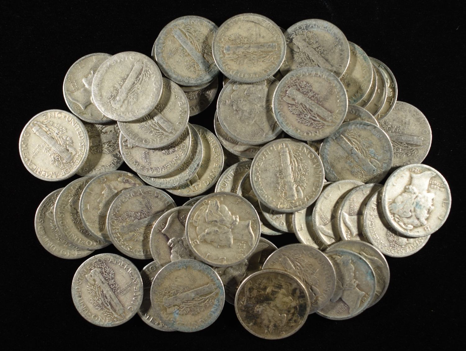 (50) MERCURY DIMES