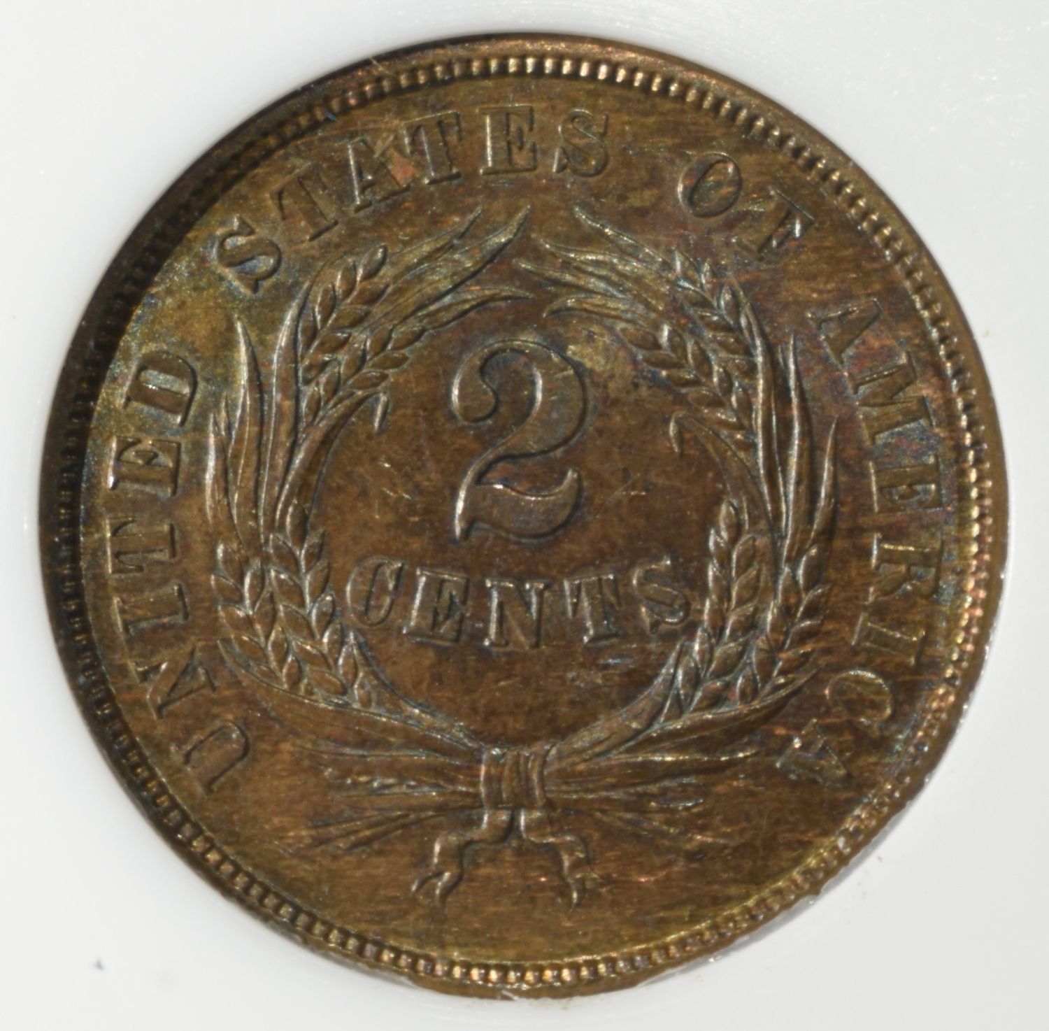 1864 2-CENT PIECE LG MOTTO PCI SUPERB GEM BU BN