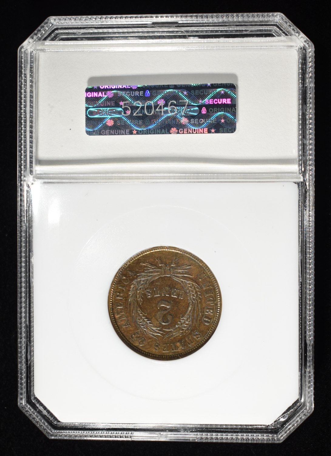 1864 2-CENT PIECE LG MOTTO PCI SUPERB GEM BU BN