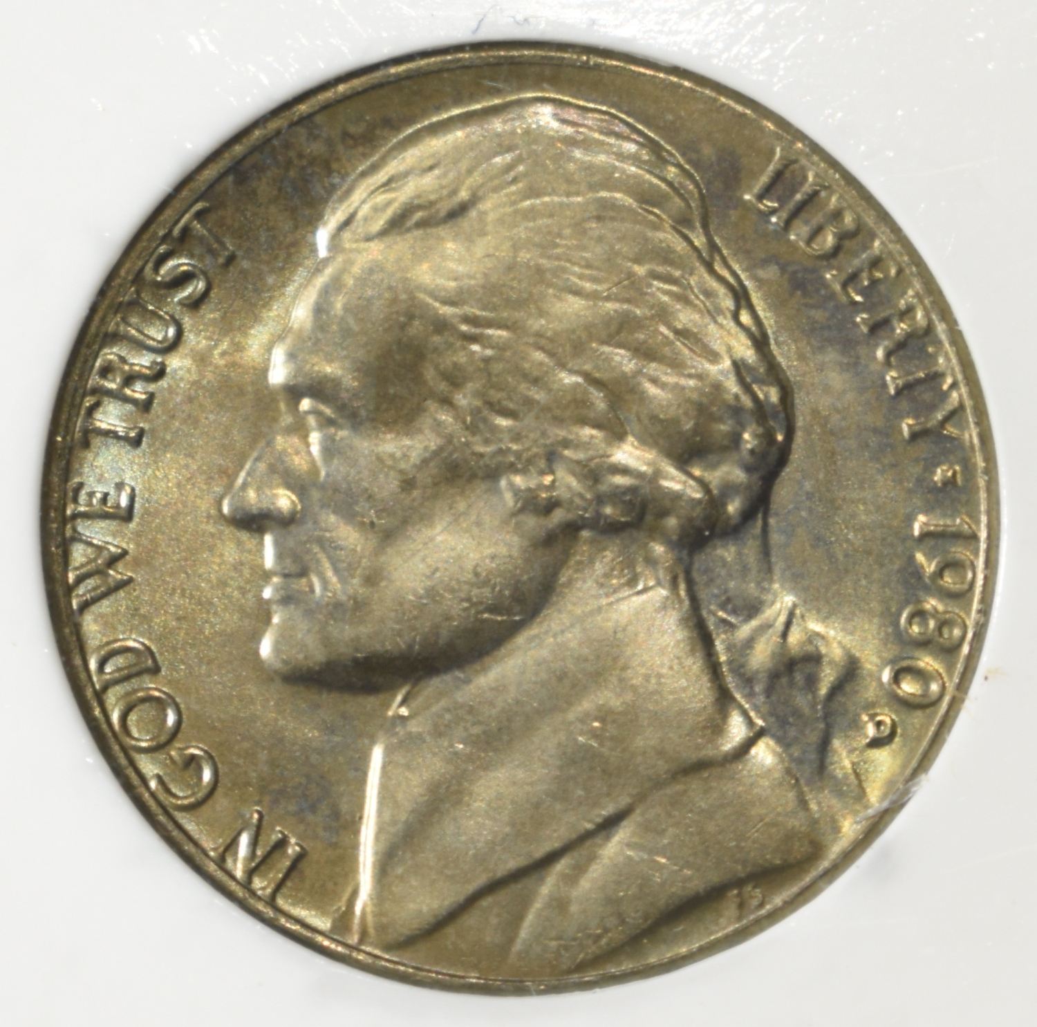 1980-F JEFFERSON NICKEL PCI SUPERB GEM BU FS