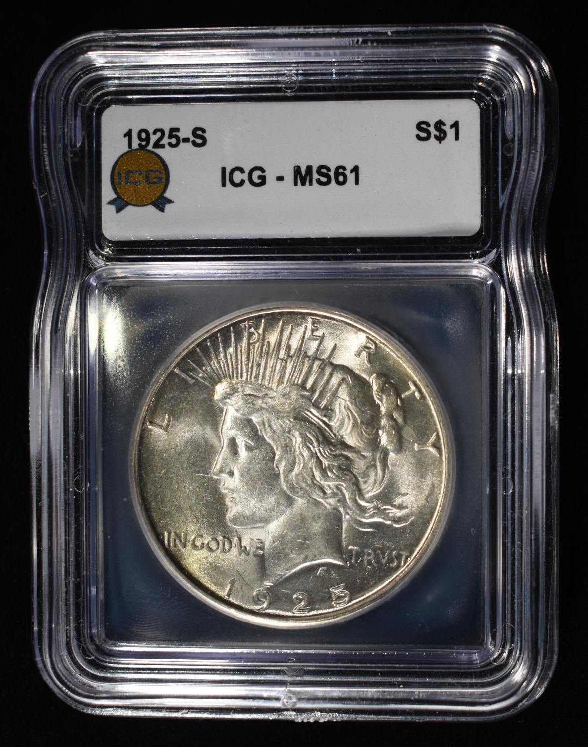 1925-S PEACE DOLLAR ICG MS61