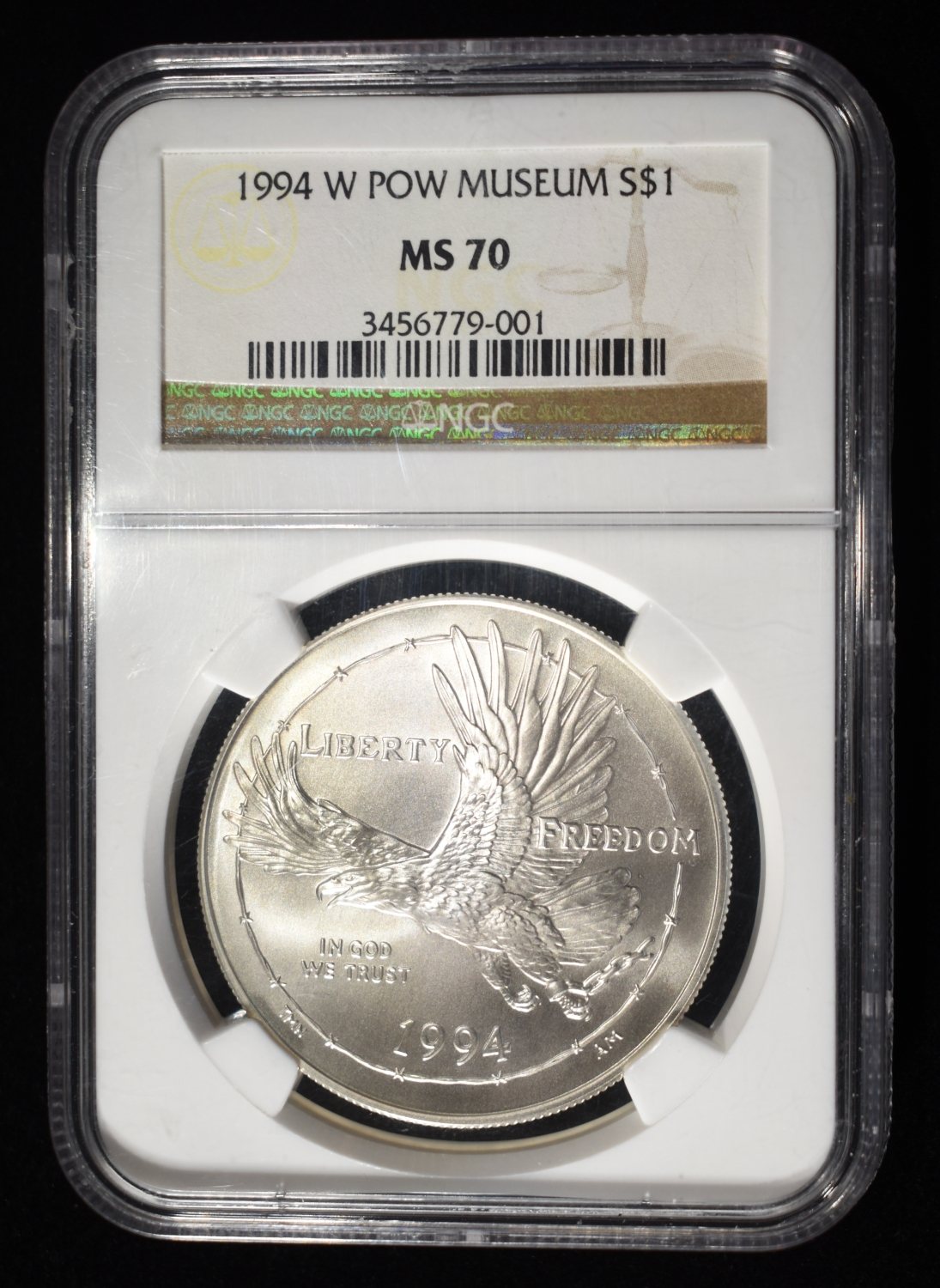 1994-W POW MUSEUM $1 NGC MS70