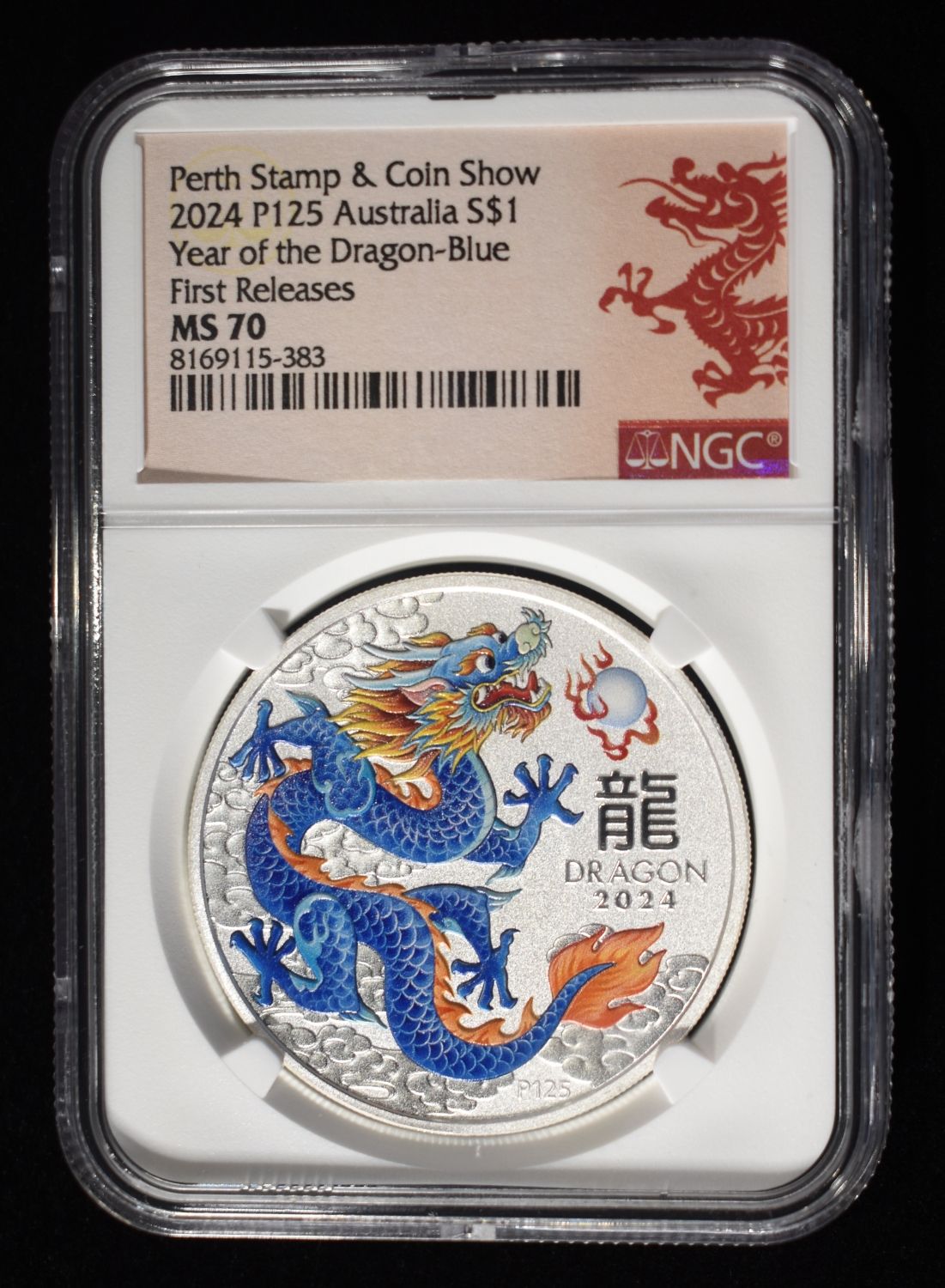 2024 P125 $1 AUS YEAR OF THE DRAGON NGC MS70