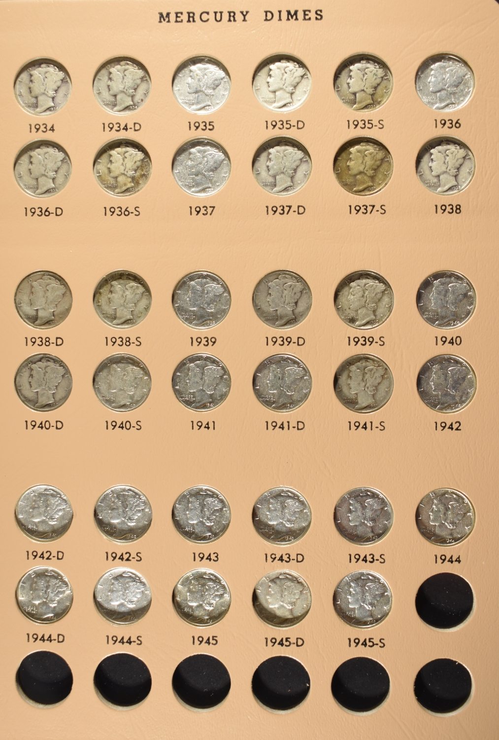 MERURY DIMES 1916-1945 DANSCO ALBUM
