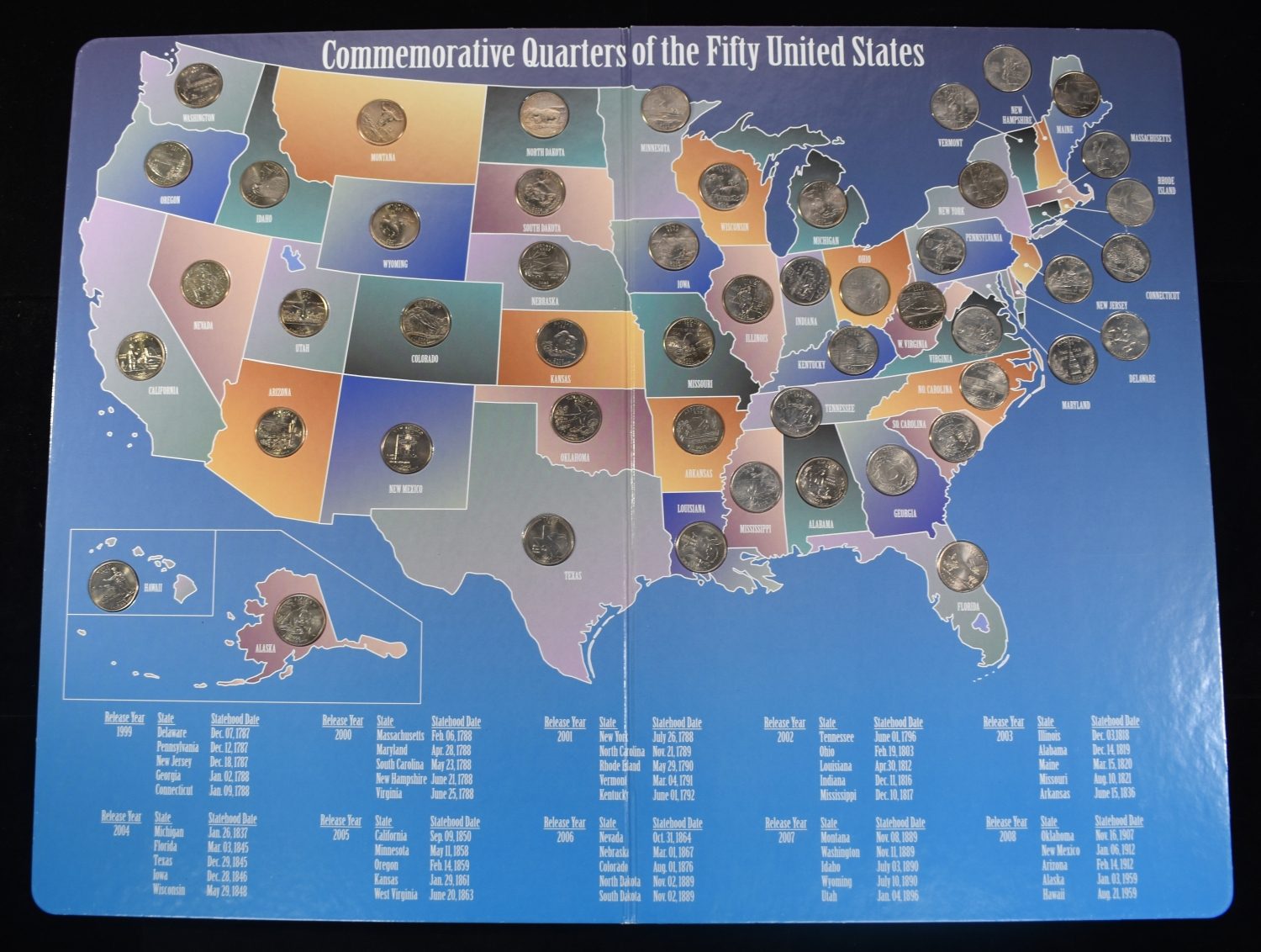 COMMEM 25C OF THE 50 UNITED STATE COLLECTORS MAP