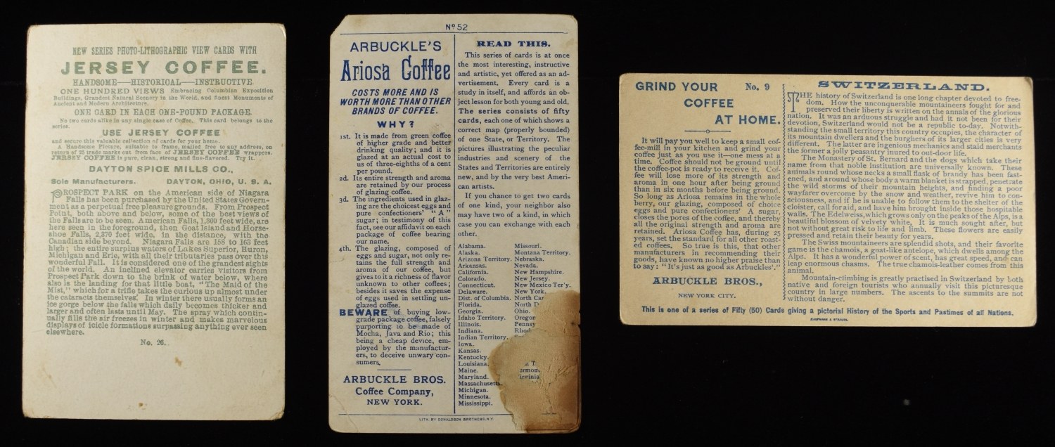 (3) VINTAGE ADVERTISEMENT CARDS