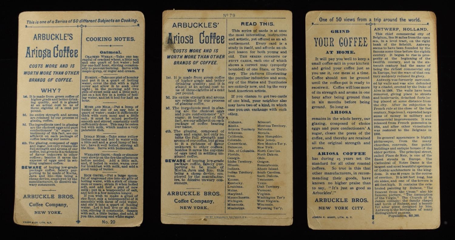 (3) VINTAGE ADVERTISEMENT CARDS