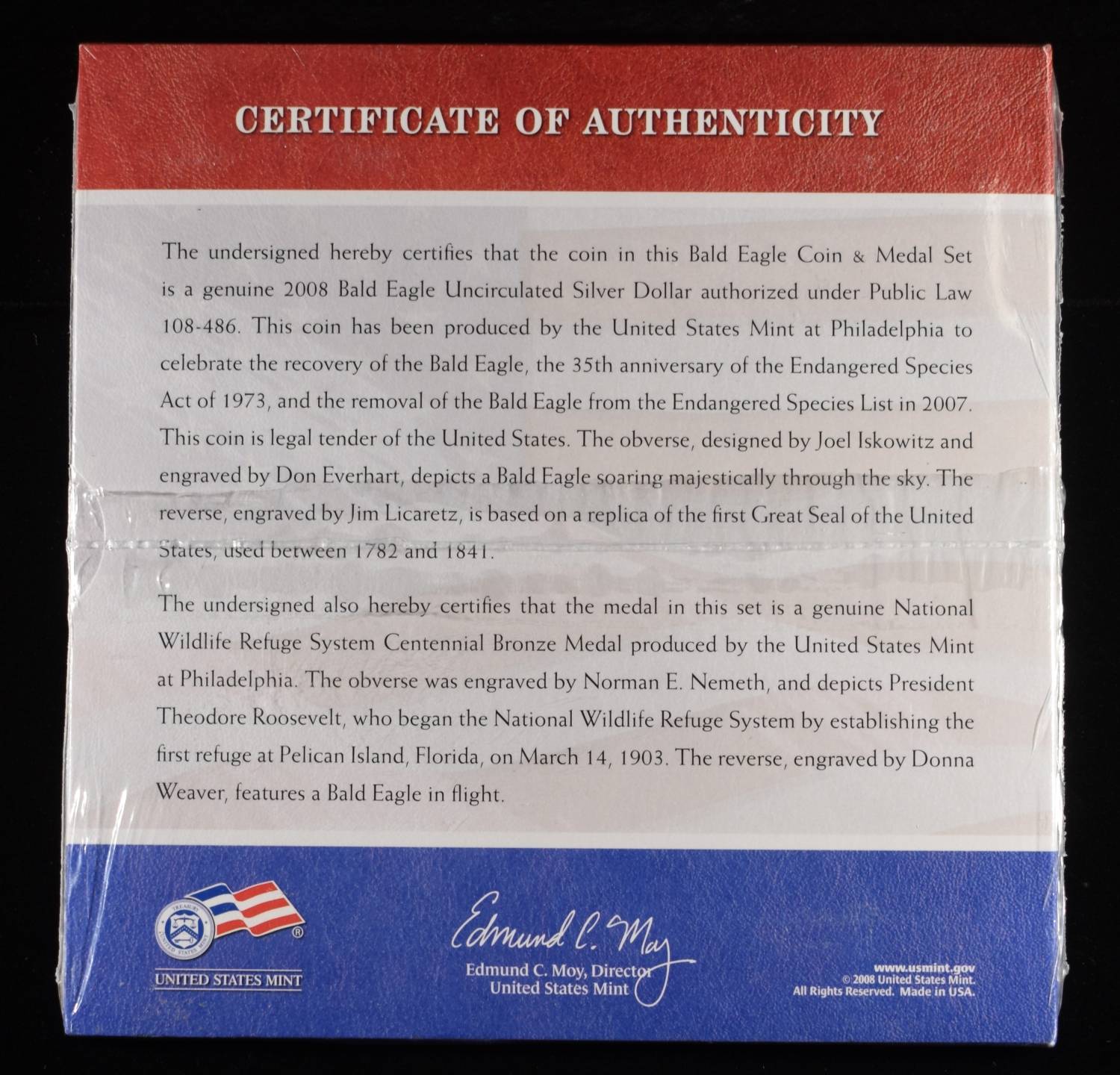 2008 BALD EAGLE COIN & MEDAL SET
