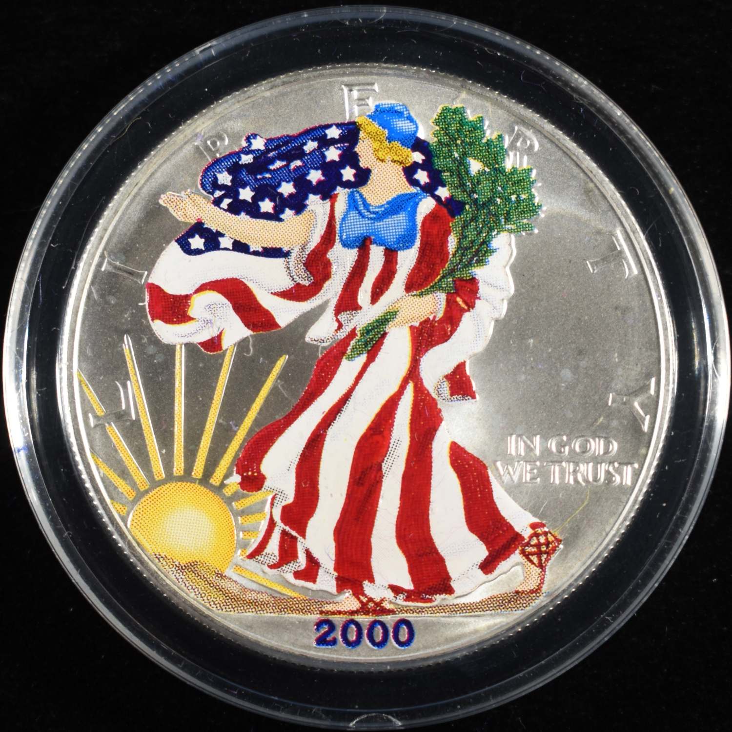 2000 AMERICAN SILVER EAGLE PAINTED