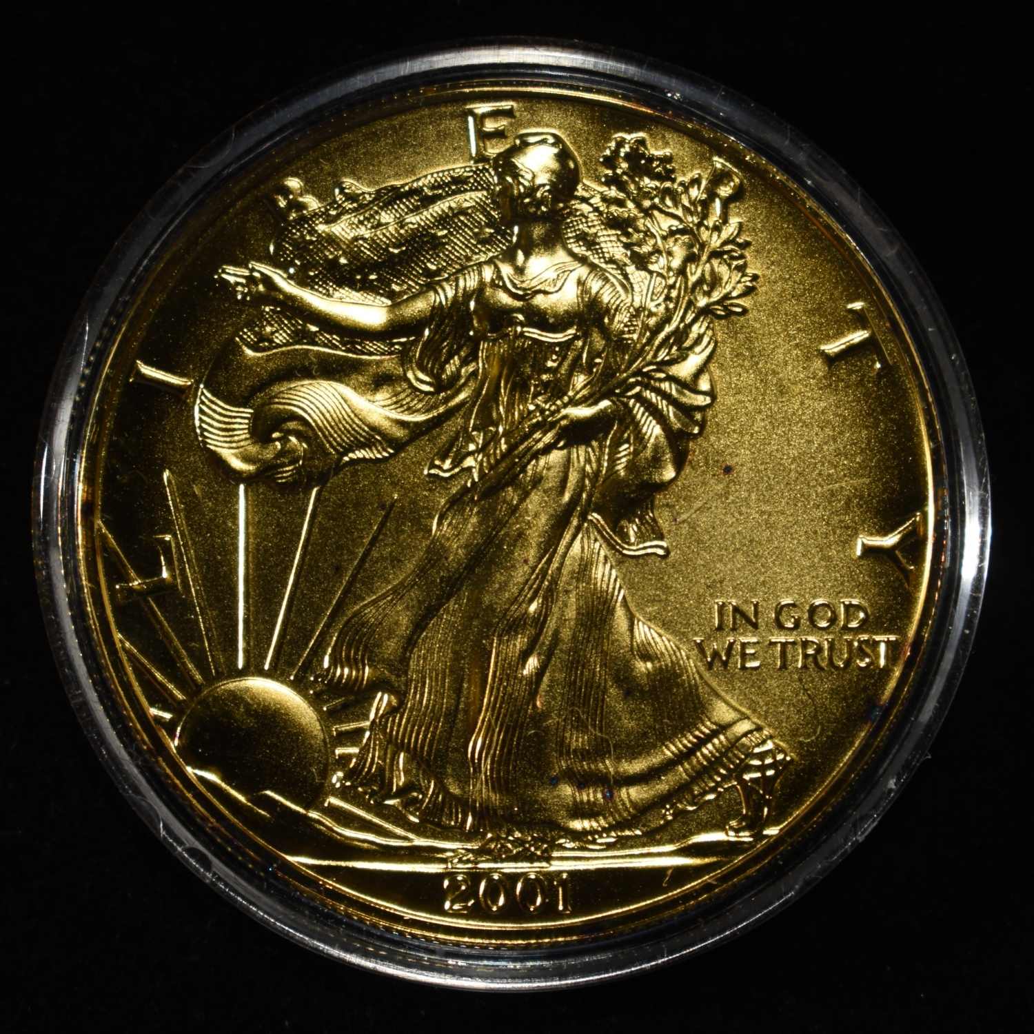 2001 24KT GOLD PLATED SILVER EAGLE