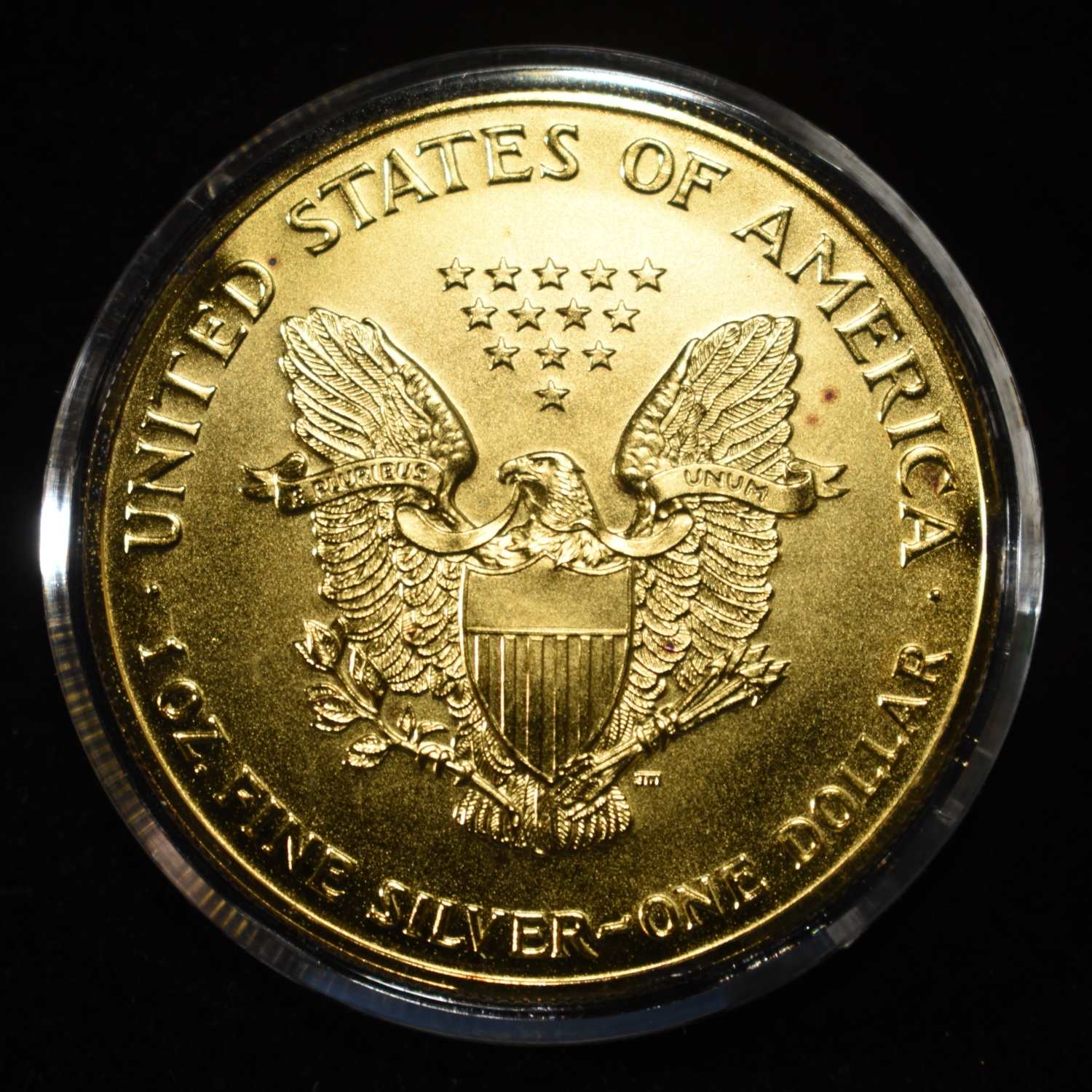 2001 24KT GOLD PLATED SILVER EAGLE