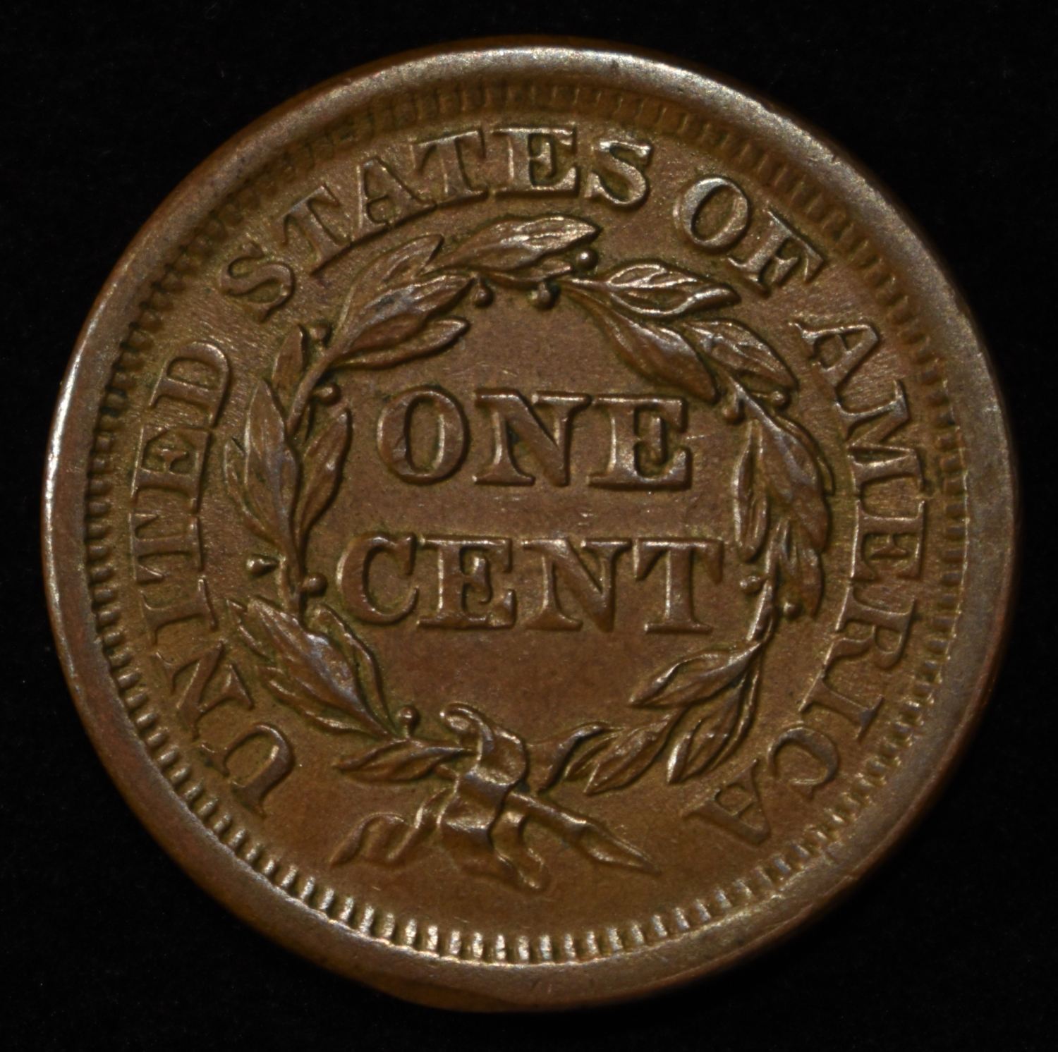 1854 LARGE CENT BU