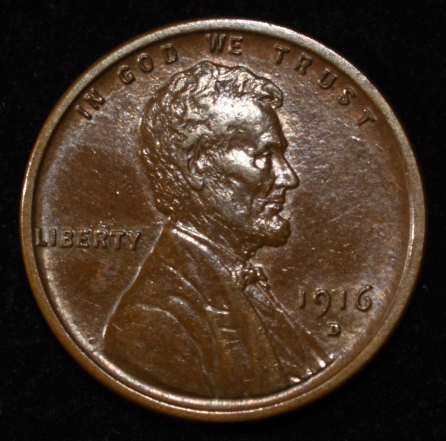 1916-D LINCOLN CENT AU/BU