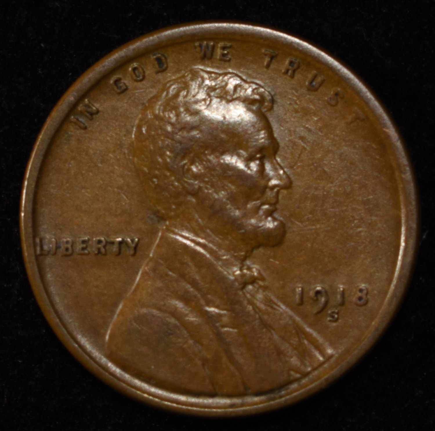 1918-S LINCOLN CENT CH BU