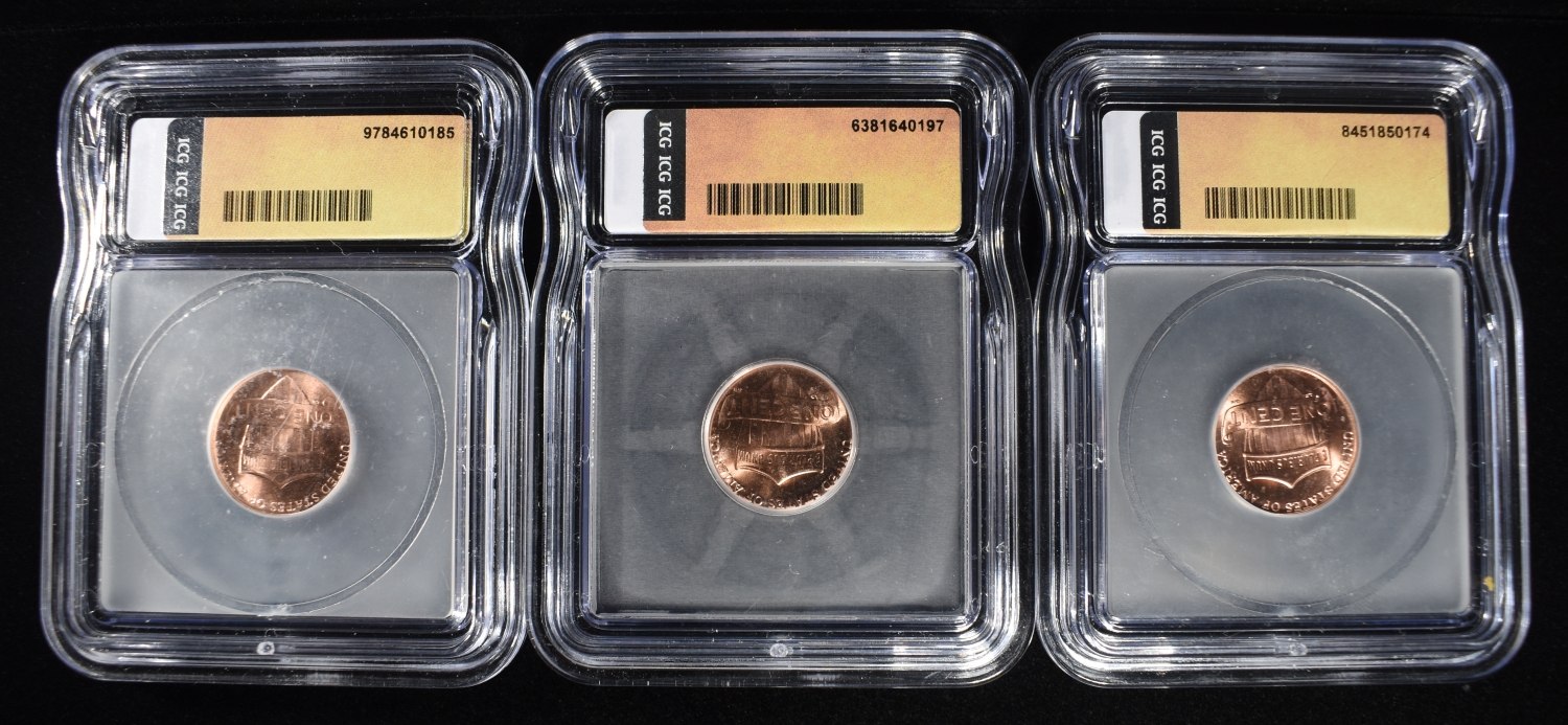 2025 & (2) 2025-D SHIELD CENT ICG MS66, MS67 RD