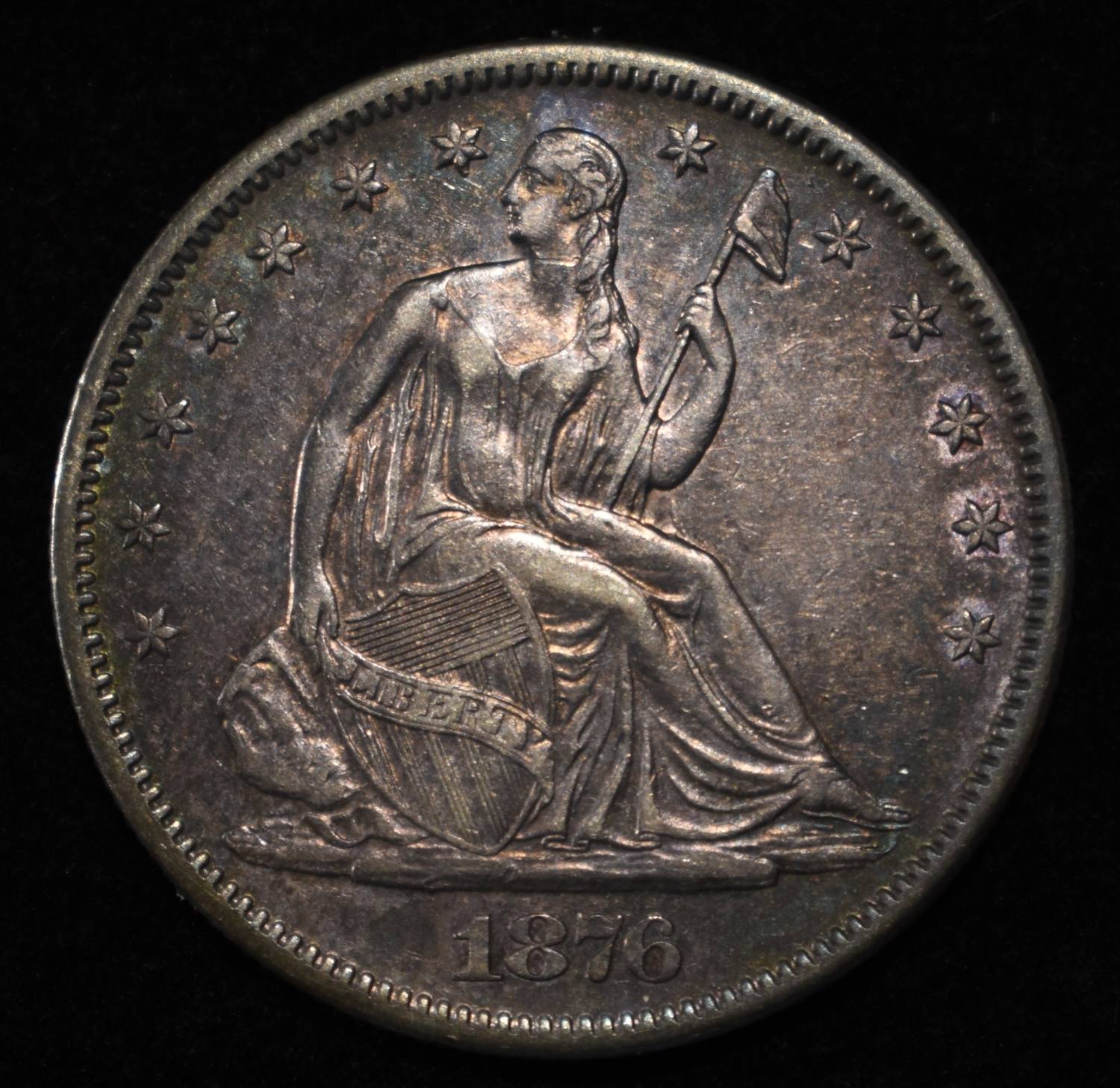 1876-S SEATED LIBERTY HALF DOLLAR CH AU