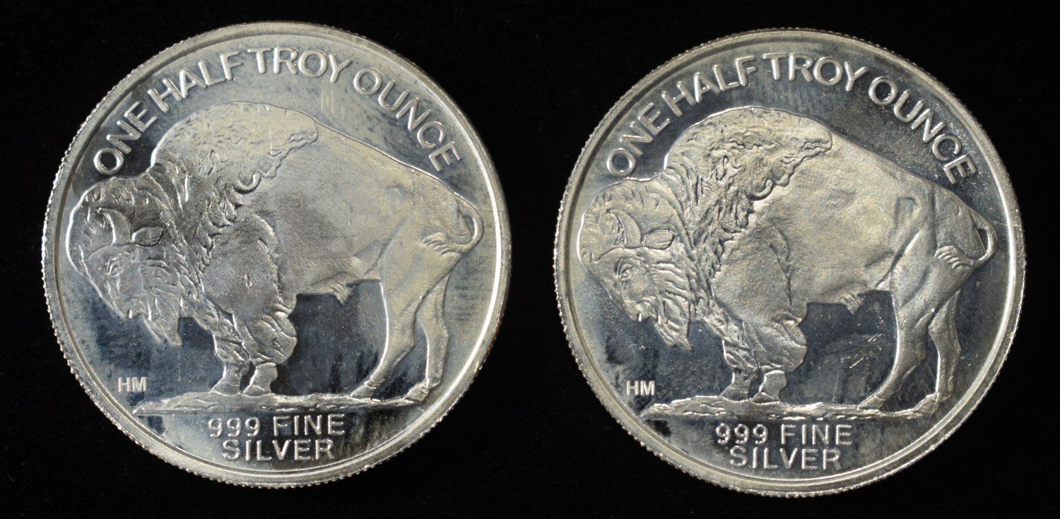 (2) 1/2 OZ 0.999 SILVER ROUND