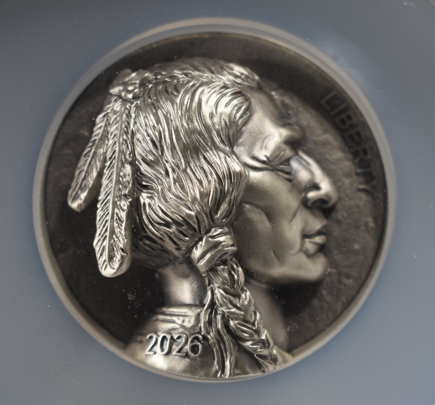 2026 5 OZ SILVER BUFFALO BEYOND RELIEF NGC MS70