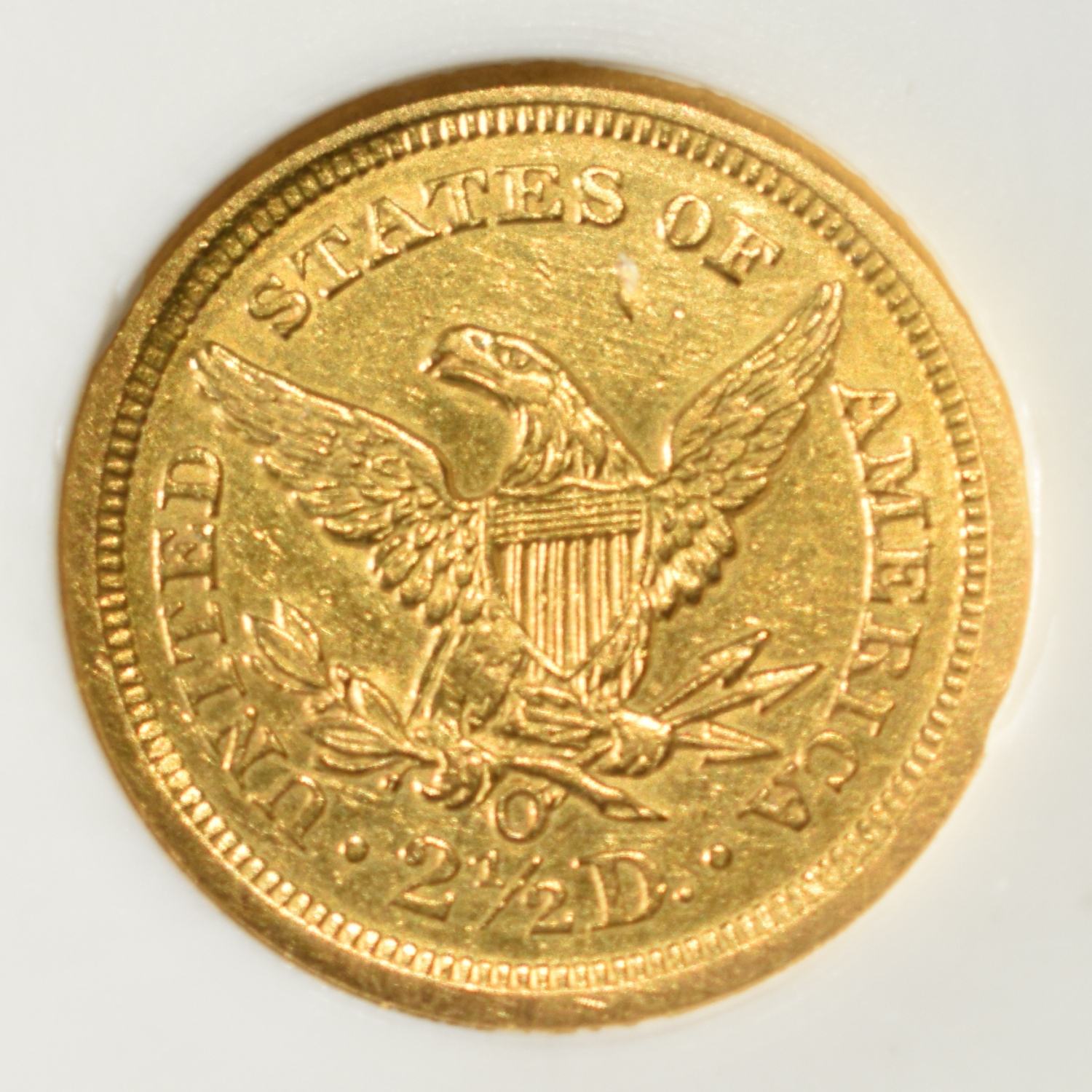 1843-O LARGE DATE $2.5 LIBERTY GOLD PCI BU