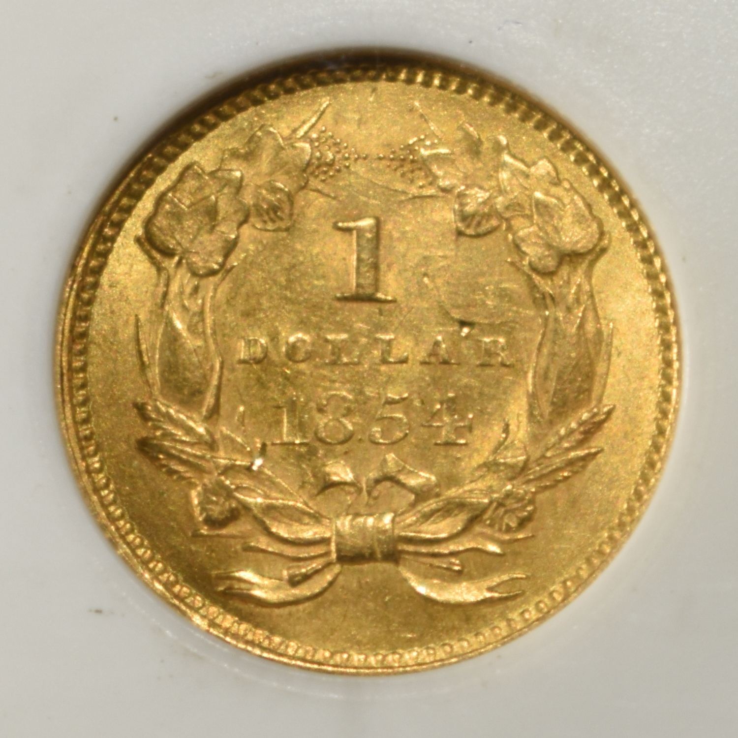 1854 $1 GOLD TYPE2 PCI CH BU