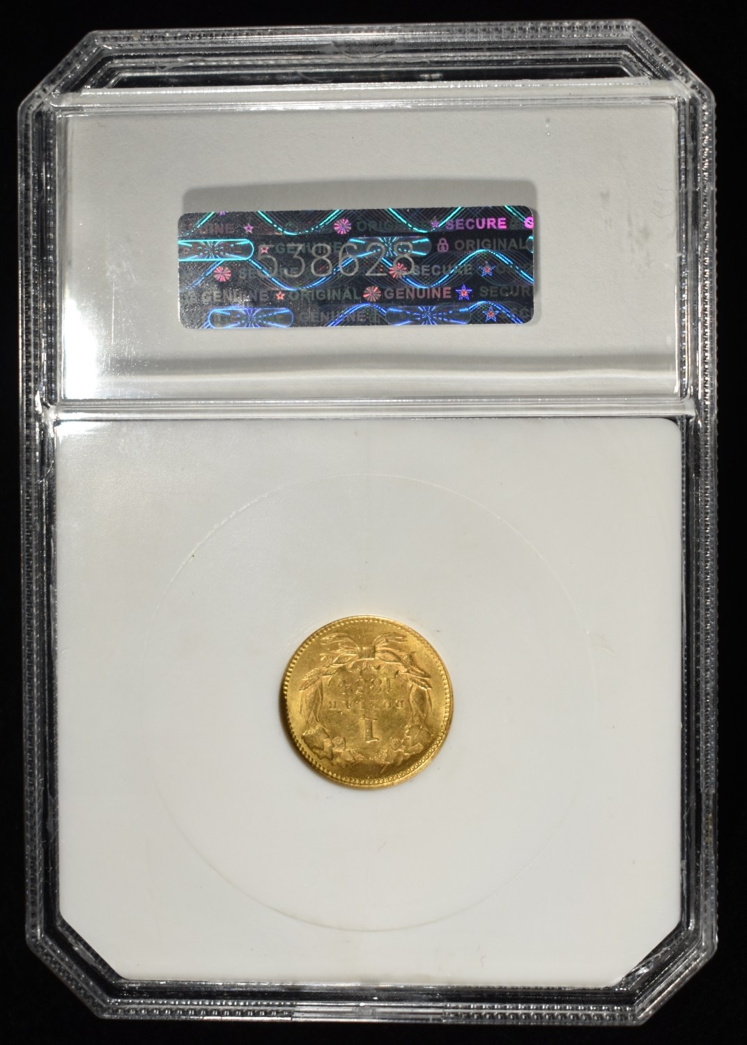 1854 $1 GOLD TYPE2 PCI CH BU