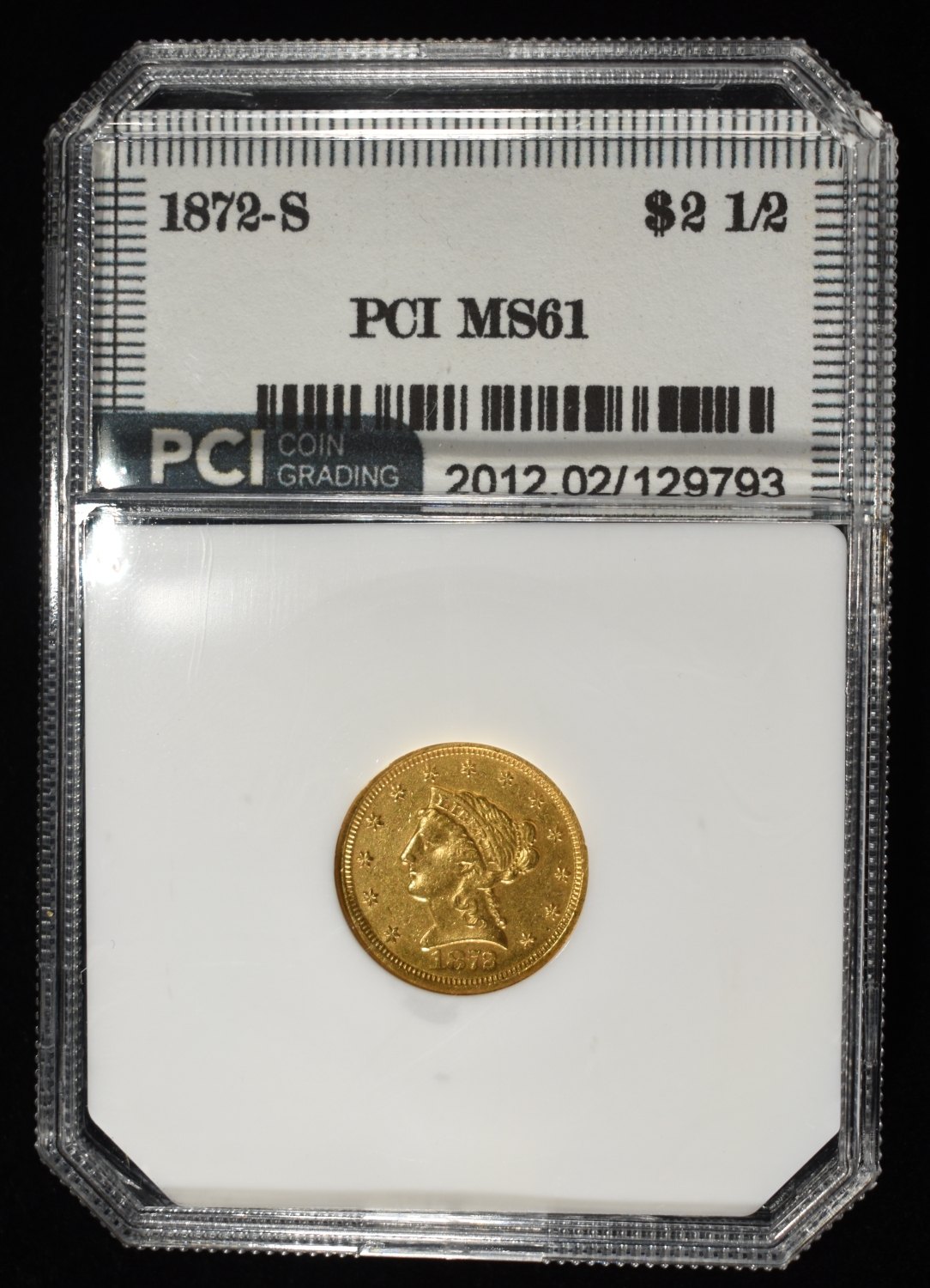 1872-S $2.5 LIBERTY GOLD PCI BU