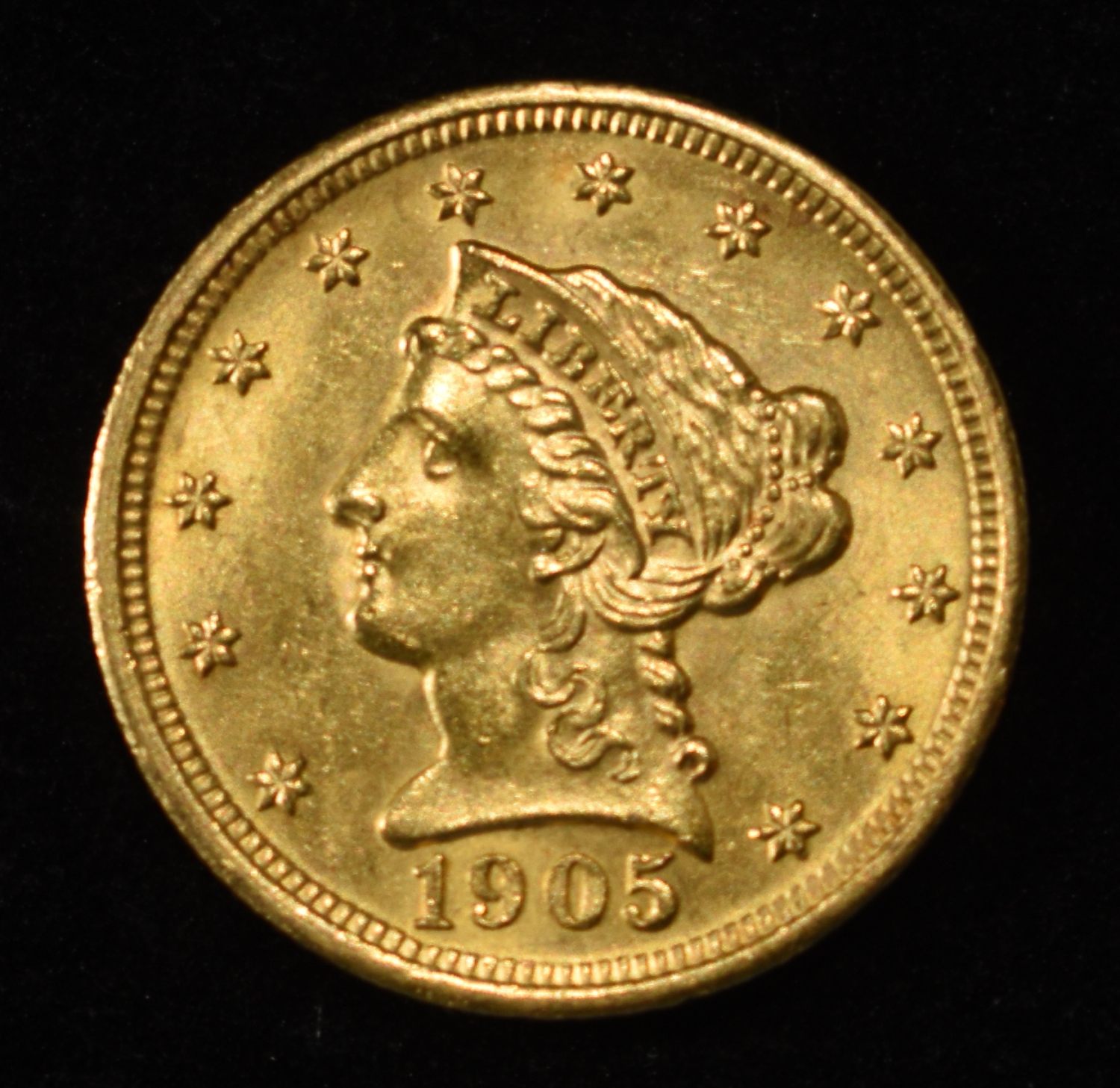 1905 $2.5 LIBERTY GOLD GEM BU