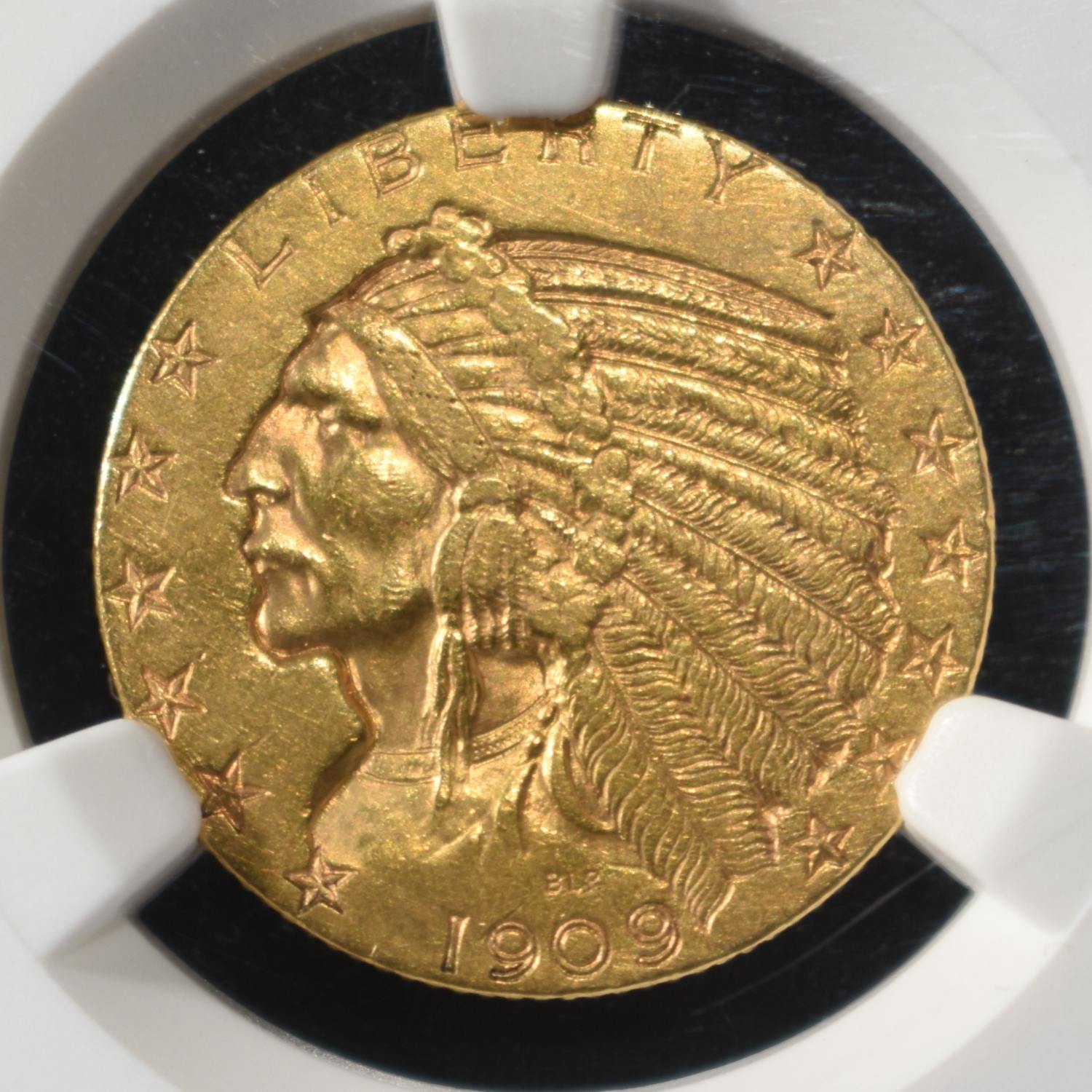 1909-S $5 GOLD INDIAN NGC AU-58