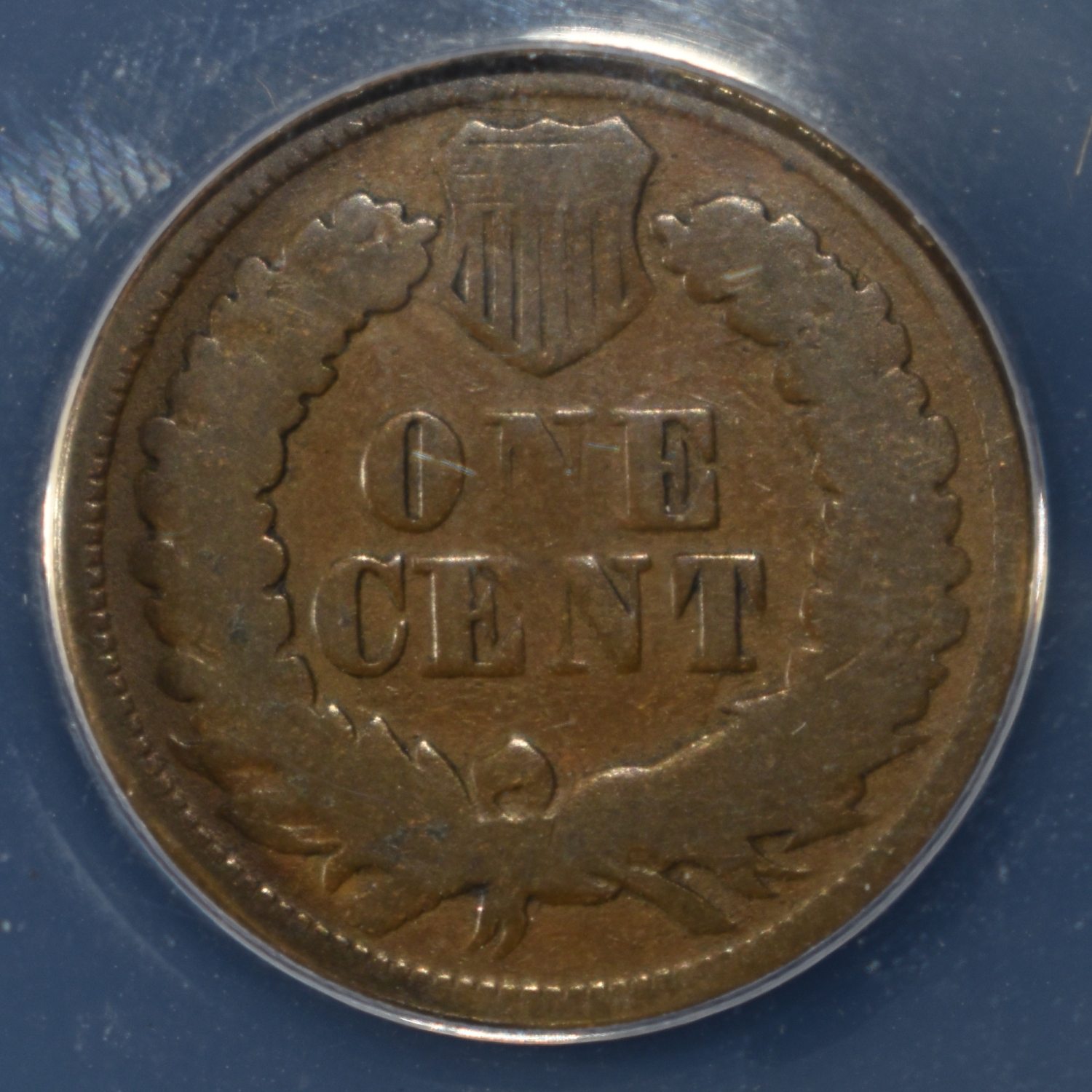 1877 INDIAN CENT AG 3 ANACS