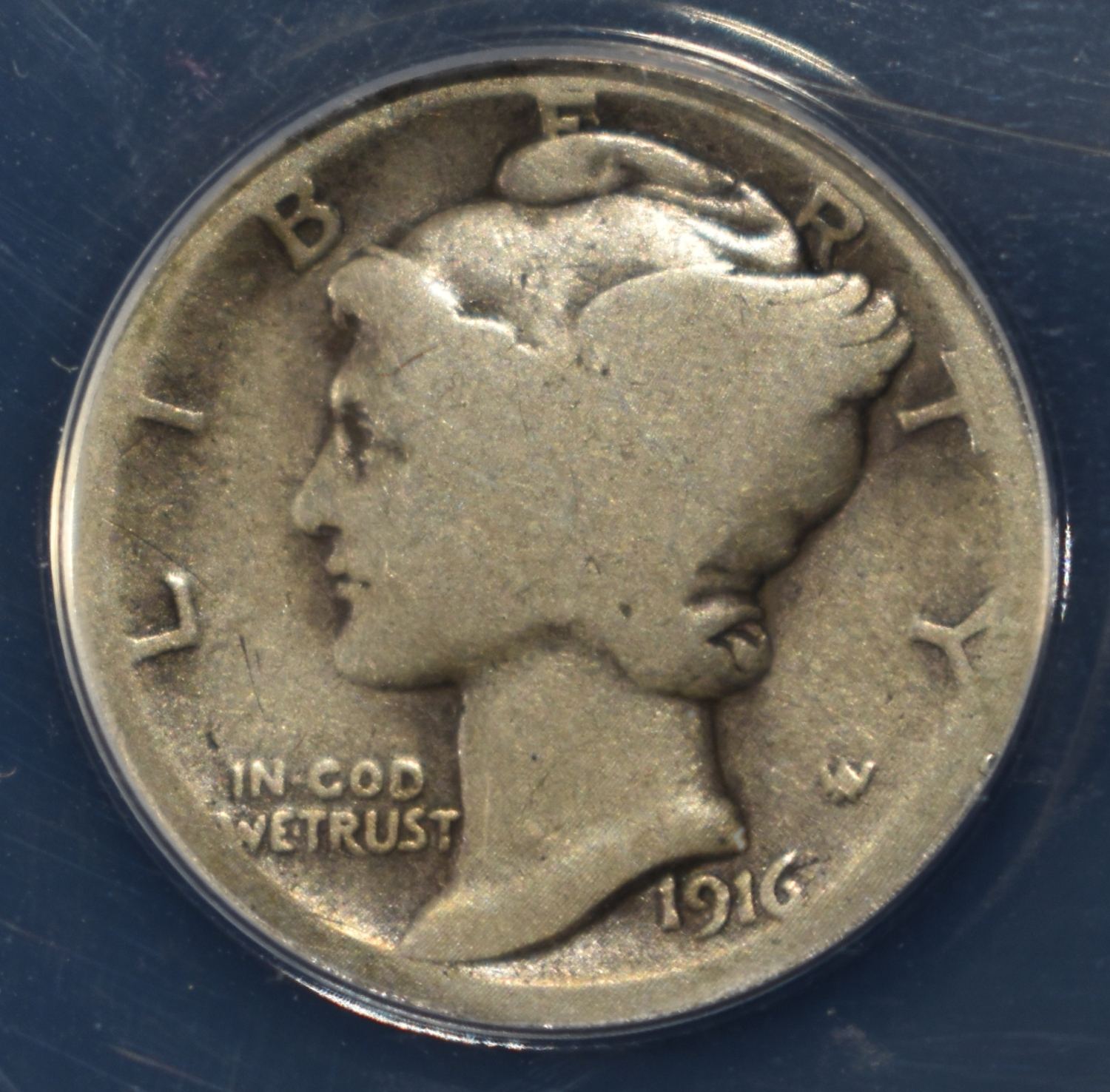 1916-D MERCURY DIME AG 3 DETAILS DAMAGED ANACS