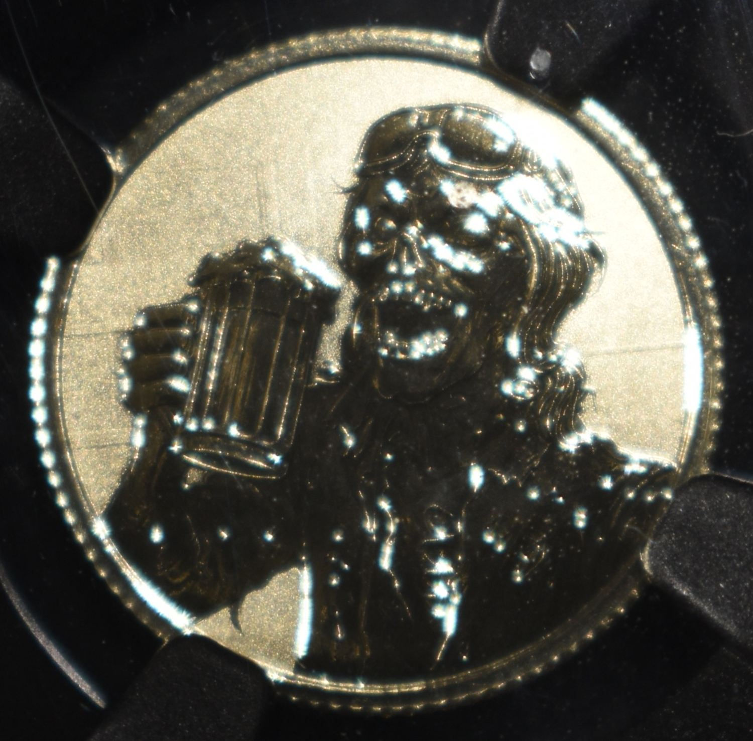 2026 NIUE G$1 ZOMBIE BEER 9KT AU REVERSE PF70 NGC