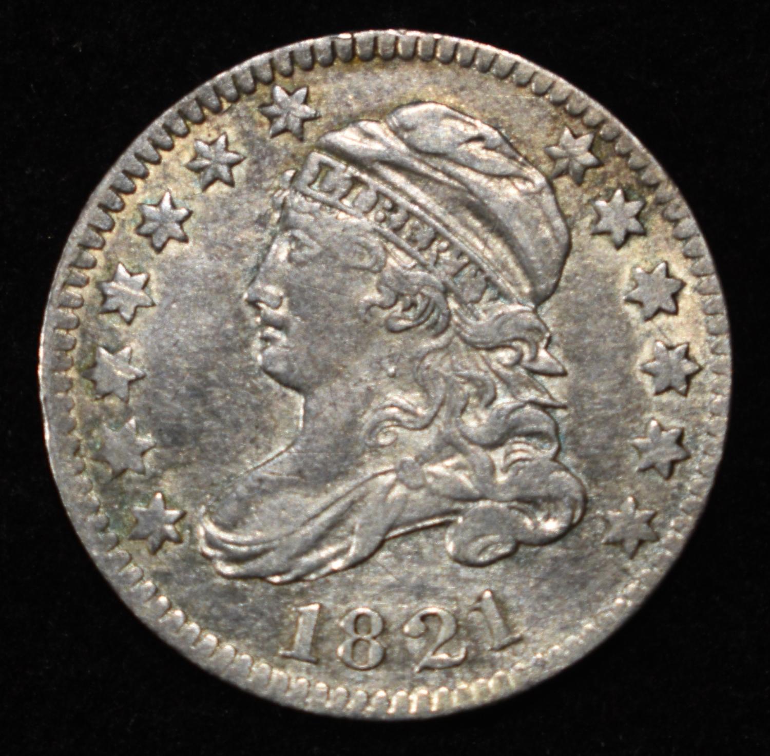 1821 BUST DIME XF