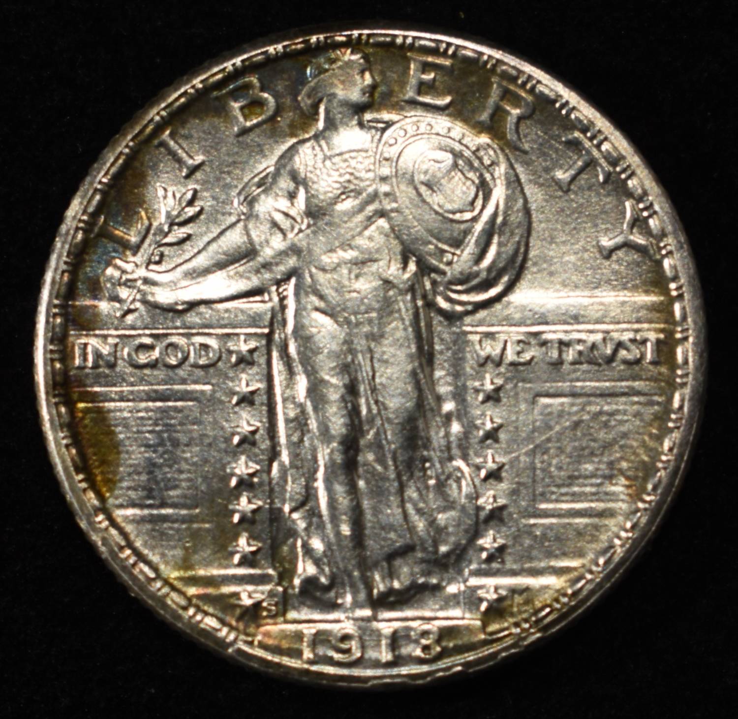1918-S STANDING LIBERTY QUARTER CH BU