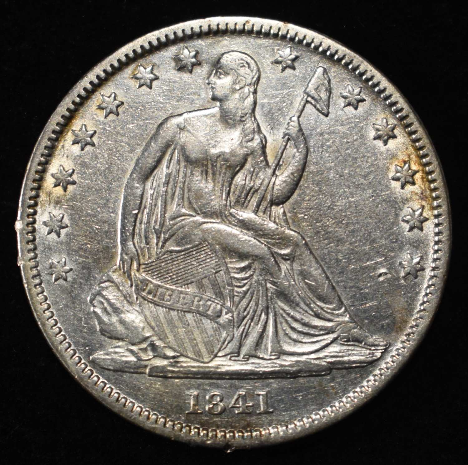 1841-O SEATED LIBERTY HALF DOLLAR CH AU