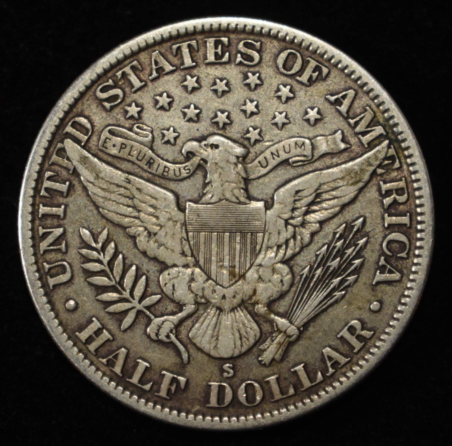1912-S BARBER HALF DOLLAR XF