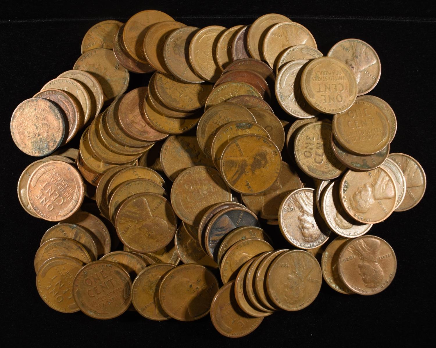 (93) WHEAT CENTS FROM THE 20'S