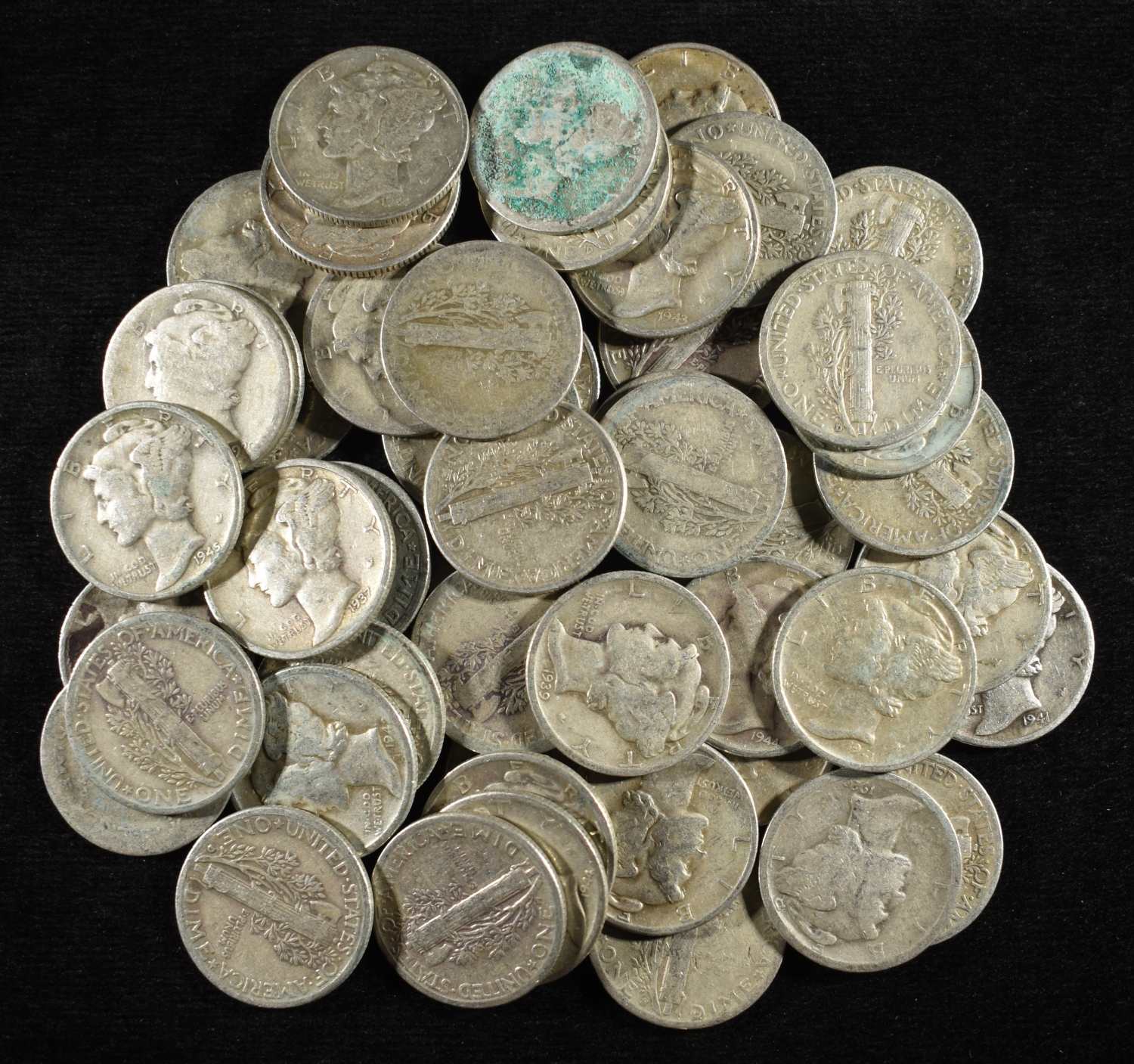 (50) MERCURY DIMES