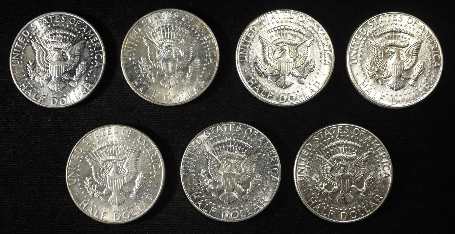 (7) KENNEDY HALF DOLLARS