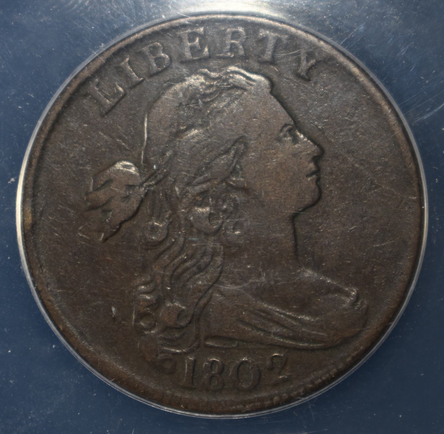 1802 DRAPED BUST LARGE CENT ANACS F15