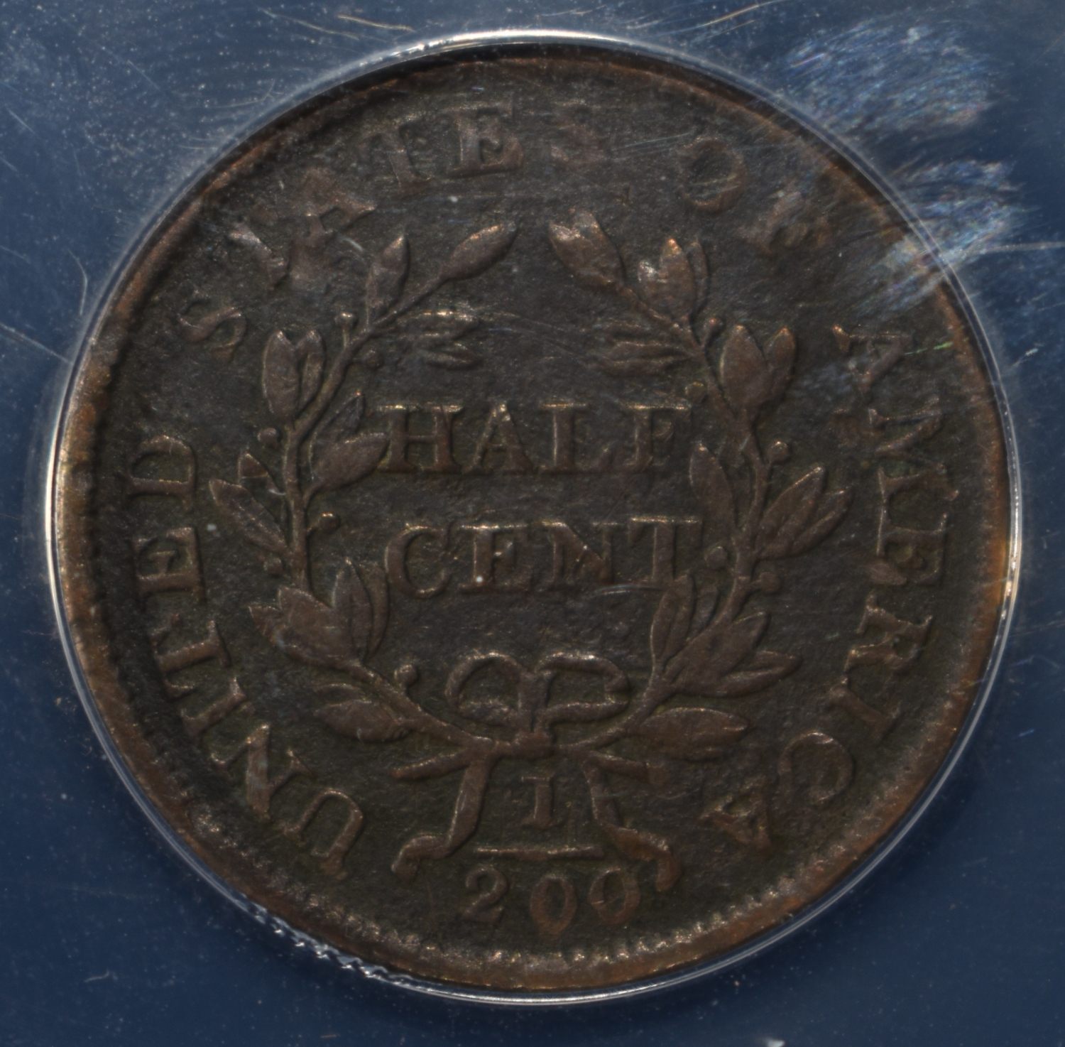 1805 DRAPED BUST HALF CENT ANACS VF20 DETAILS