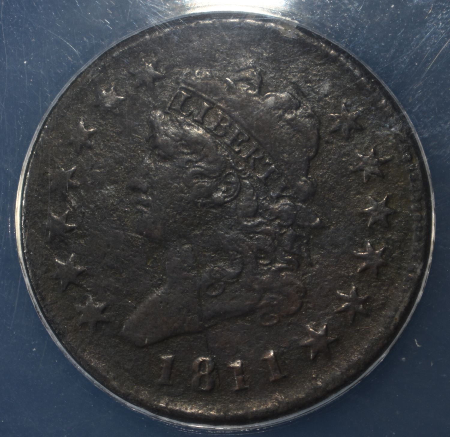 1811 CLASSIC HEAD LARGE CENT ANACS VF30 DETAILS