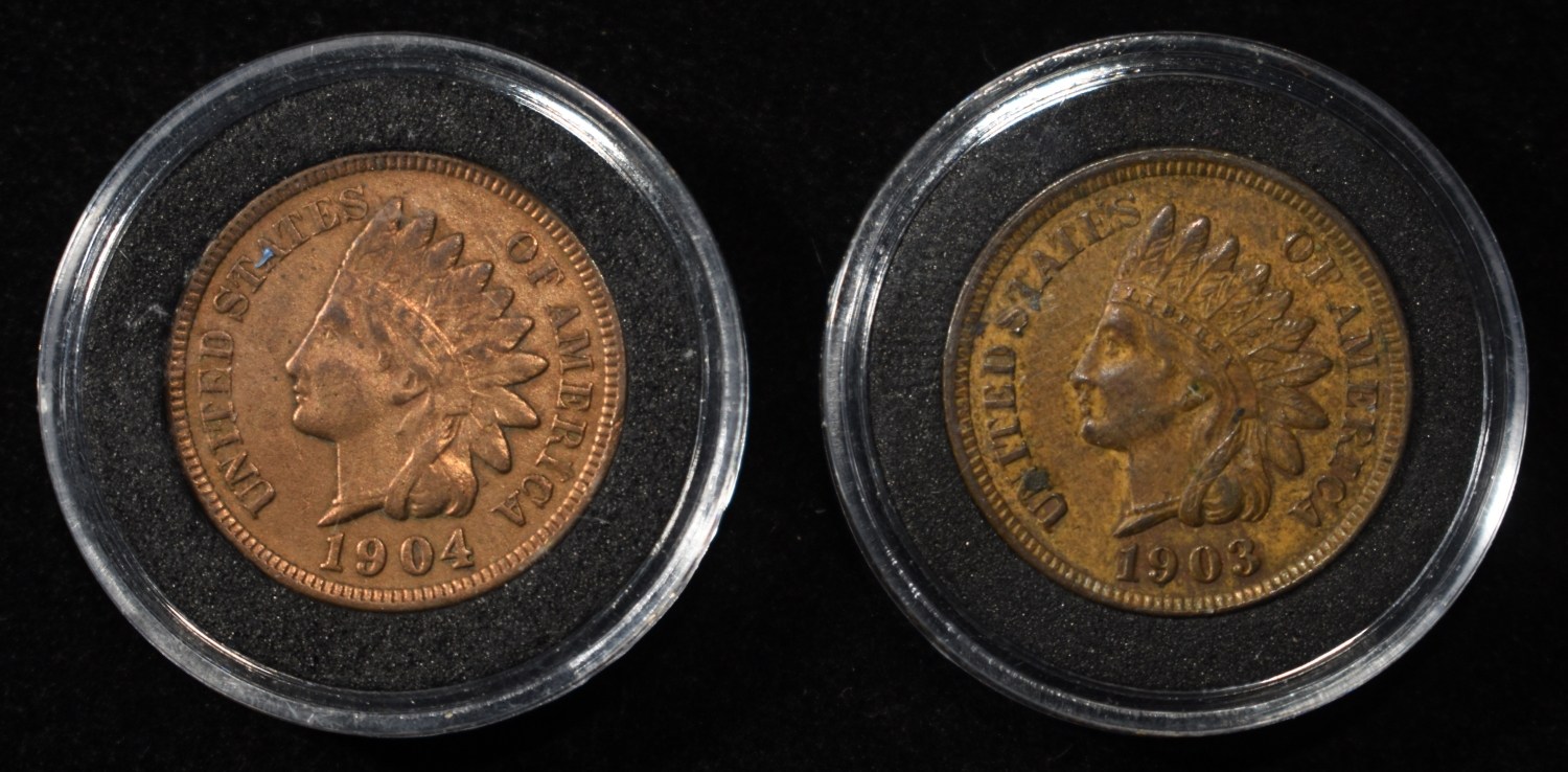 1903 & 1904 INDIAN HEAD CENT AU/BU