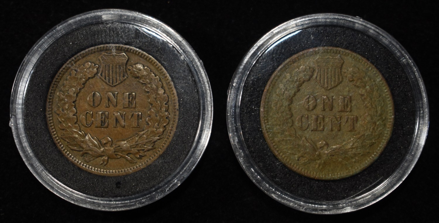(2) 1909 INDIAN HEAD CENTS AU-AU/BU