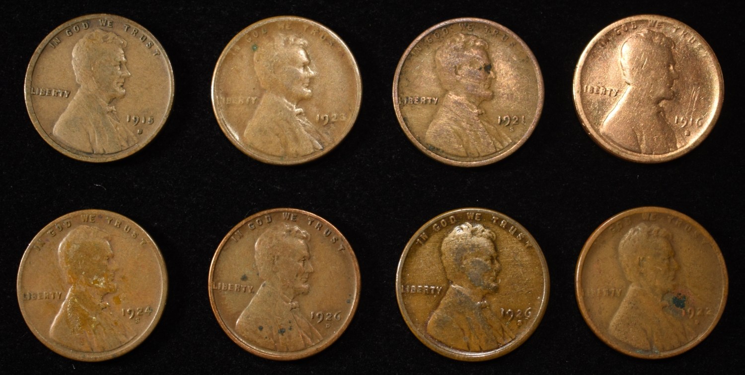 8 NICE EARLY SEMIKEY WHEAT CENTS