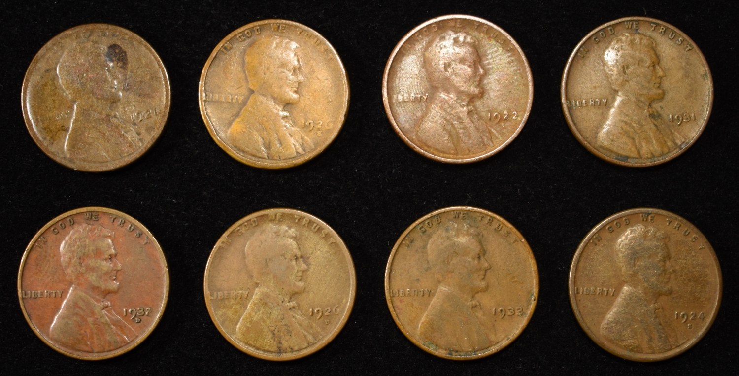 8 NICE EARLY SEMIKEY WHEAT CENTS
